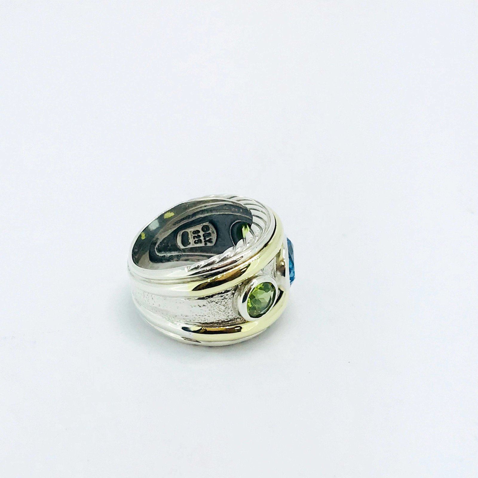 David Yurman Topaz and Peridot Renaissance Ring