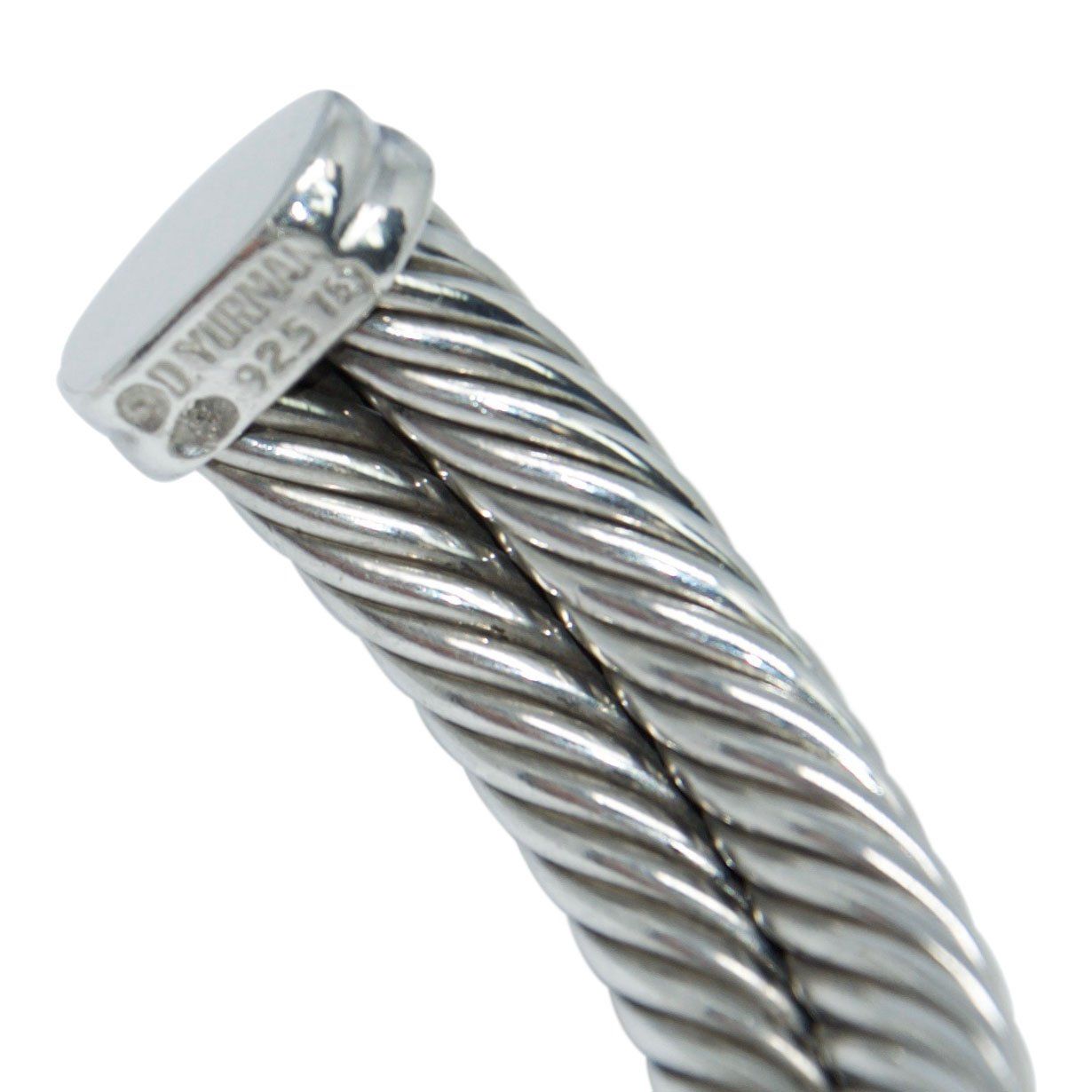 David Yurman Two-Row Diamond X Cable Cuff Bracelet