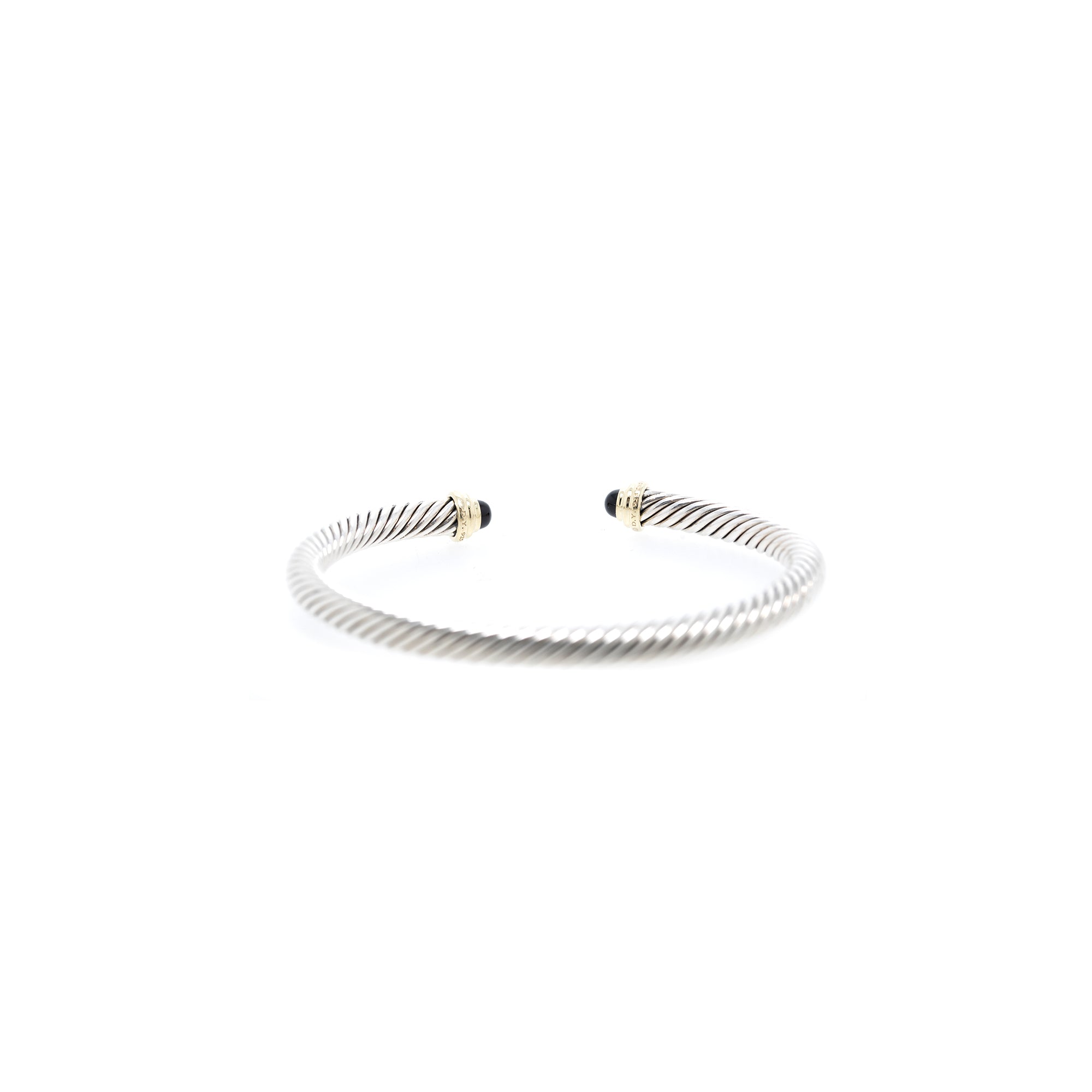 David Yurman Two-Tone 5mm Cable Classics Bracelet with Black Onyx