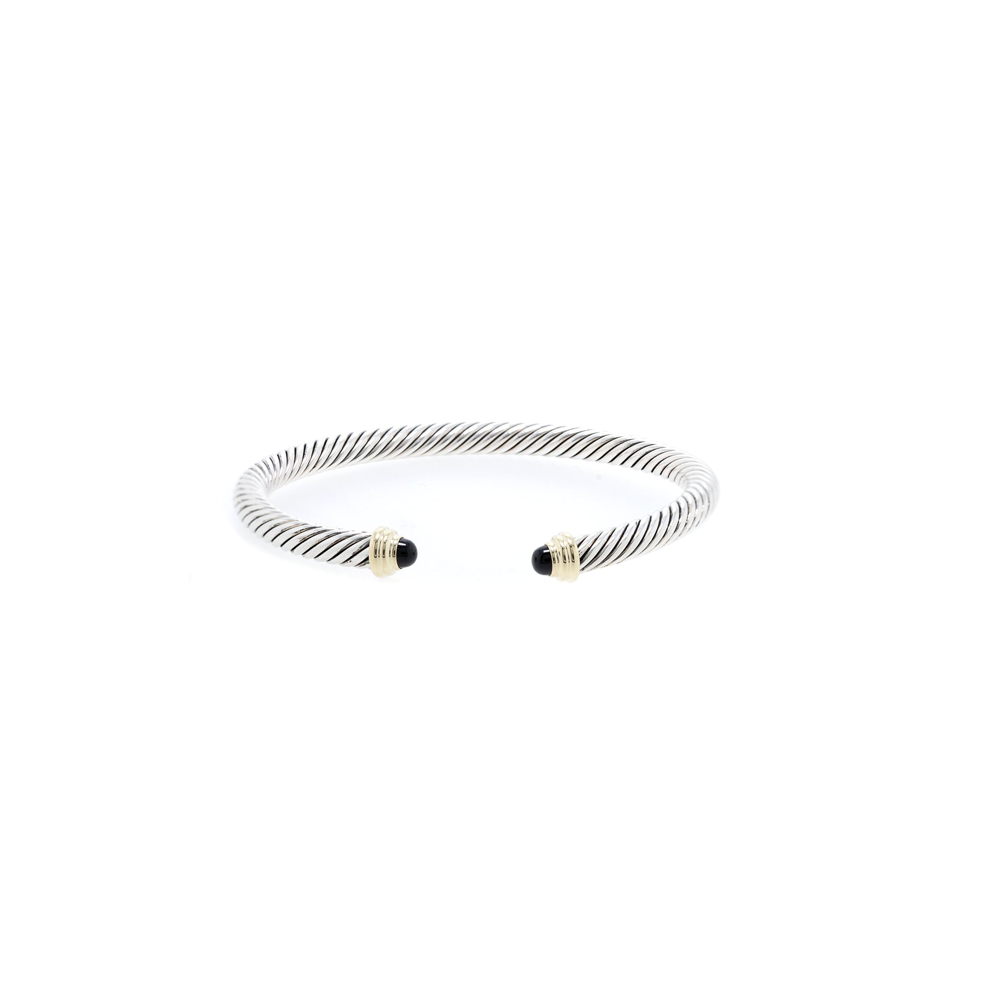 David Yurman Two-Tone 5mm Cable Classics Bracelet with Black Onyx