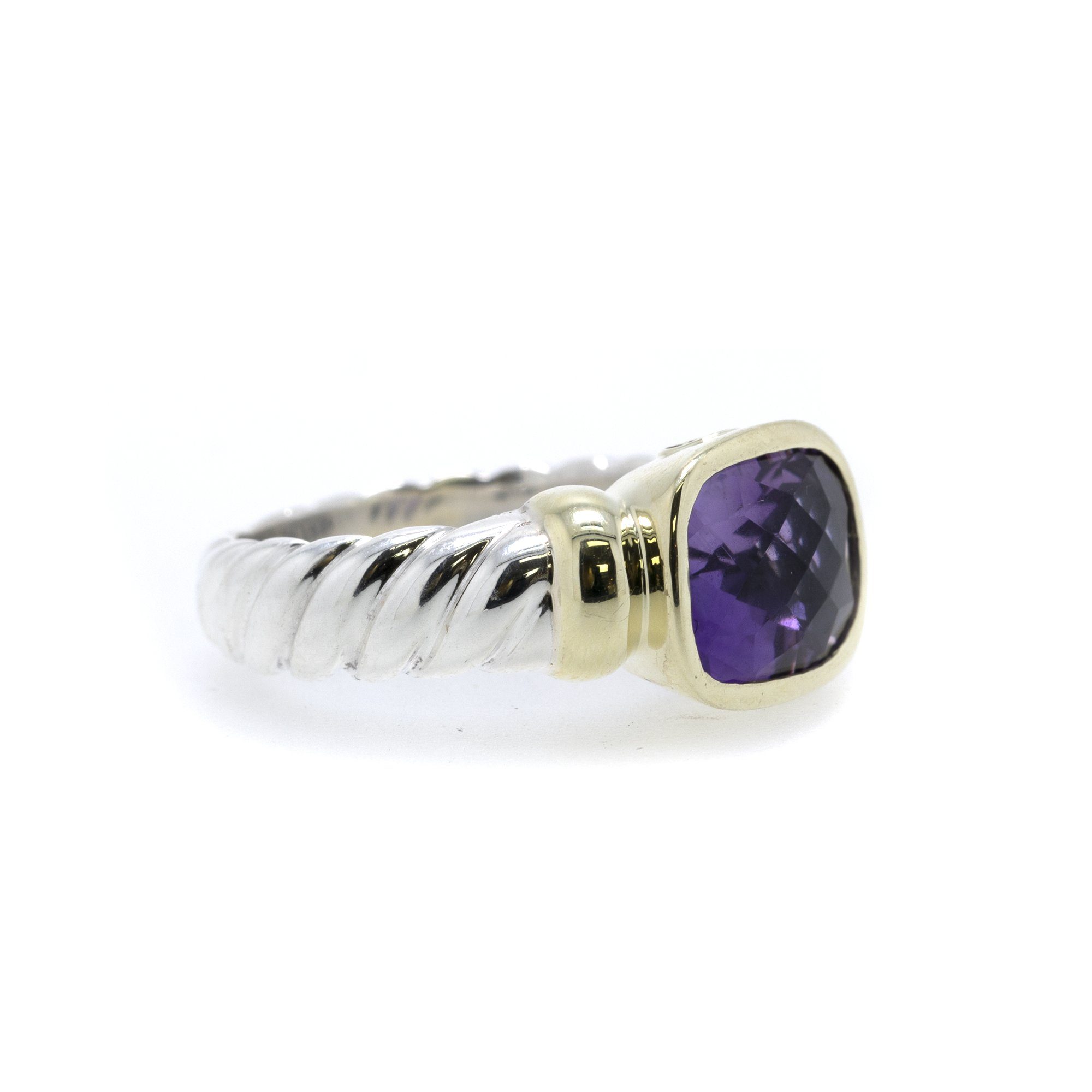 David Yurman Two-Tone Amethyst Noblesse Cocktail Ring
