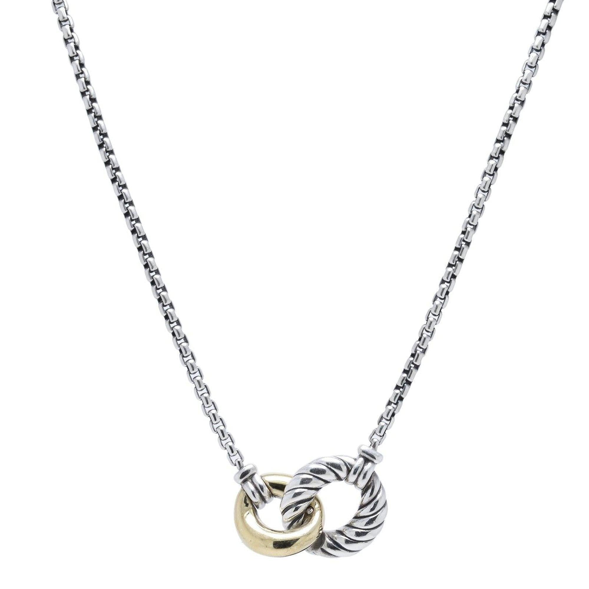 David Yurman Two-Tone Belmont Double Curb Link Necklace
