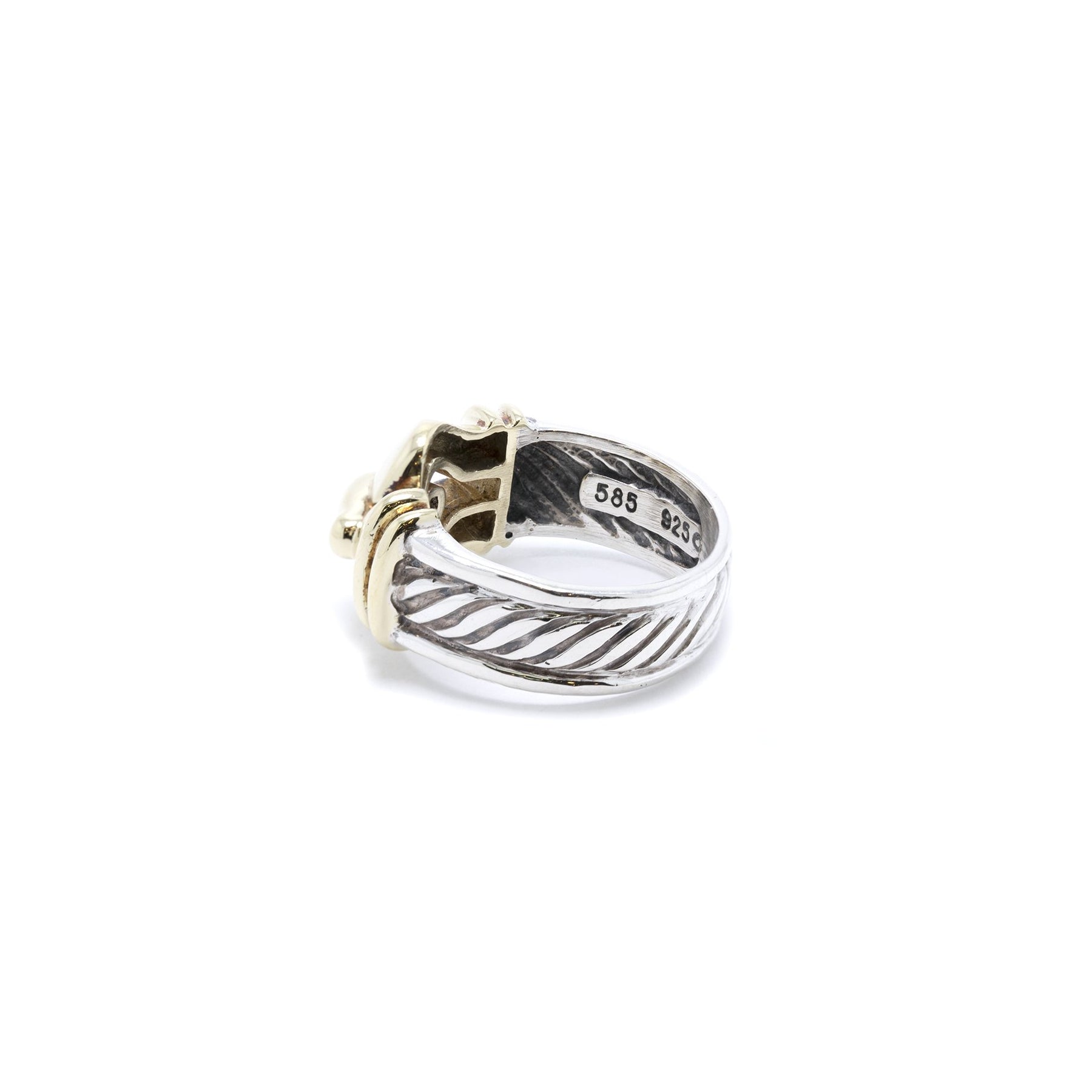 David Yurman Two-Tone Cable Buckle Band Ring