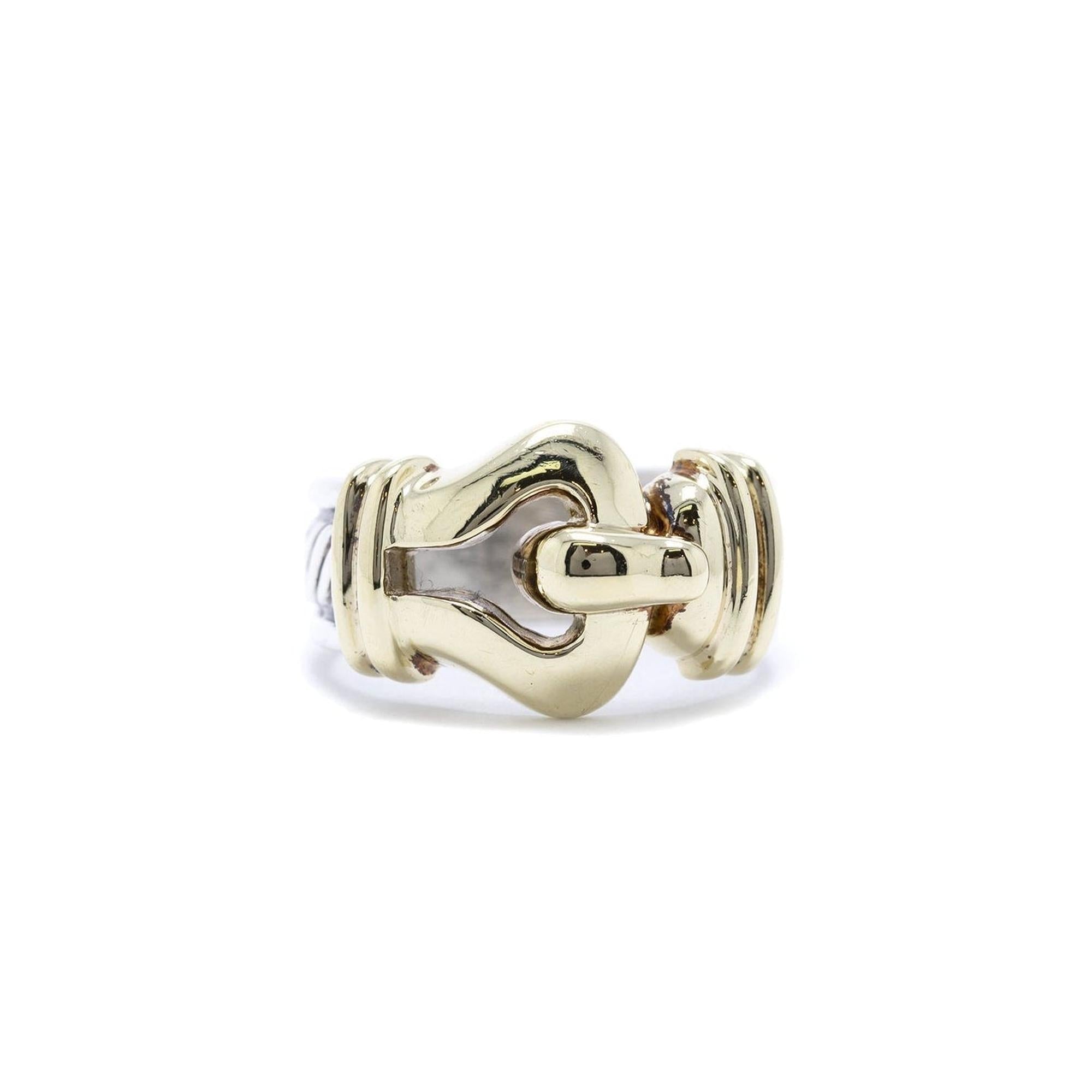 David Yurman Two-Tone Cable Buckle Band Ring