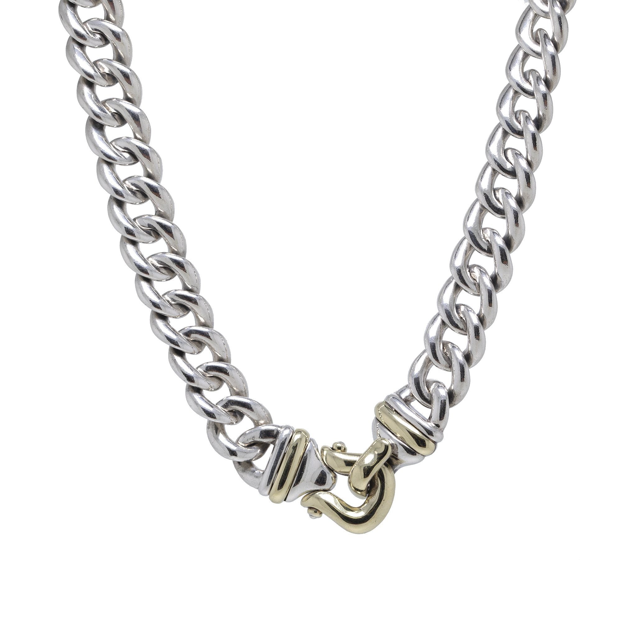 David Yurman Two-Tone Cable Buckle Chain Necklace