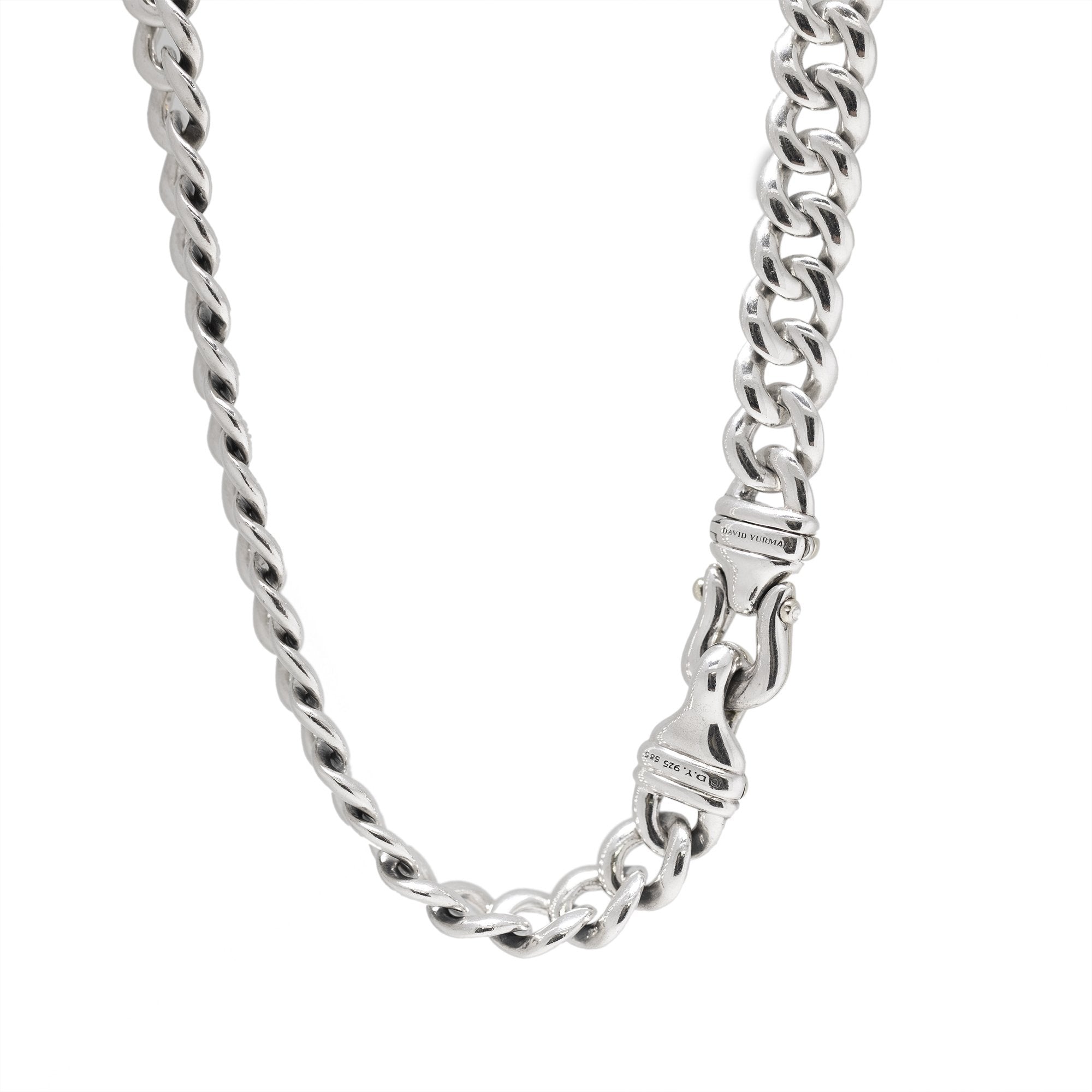 David Yurman Two-Tone Cable Buckle Chain Necklace