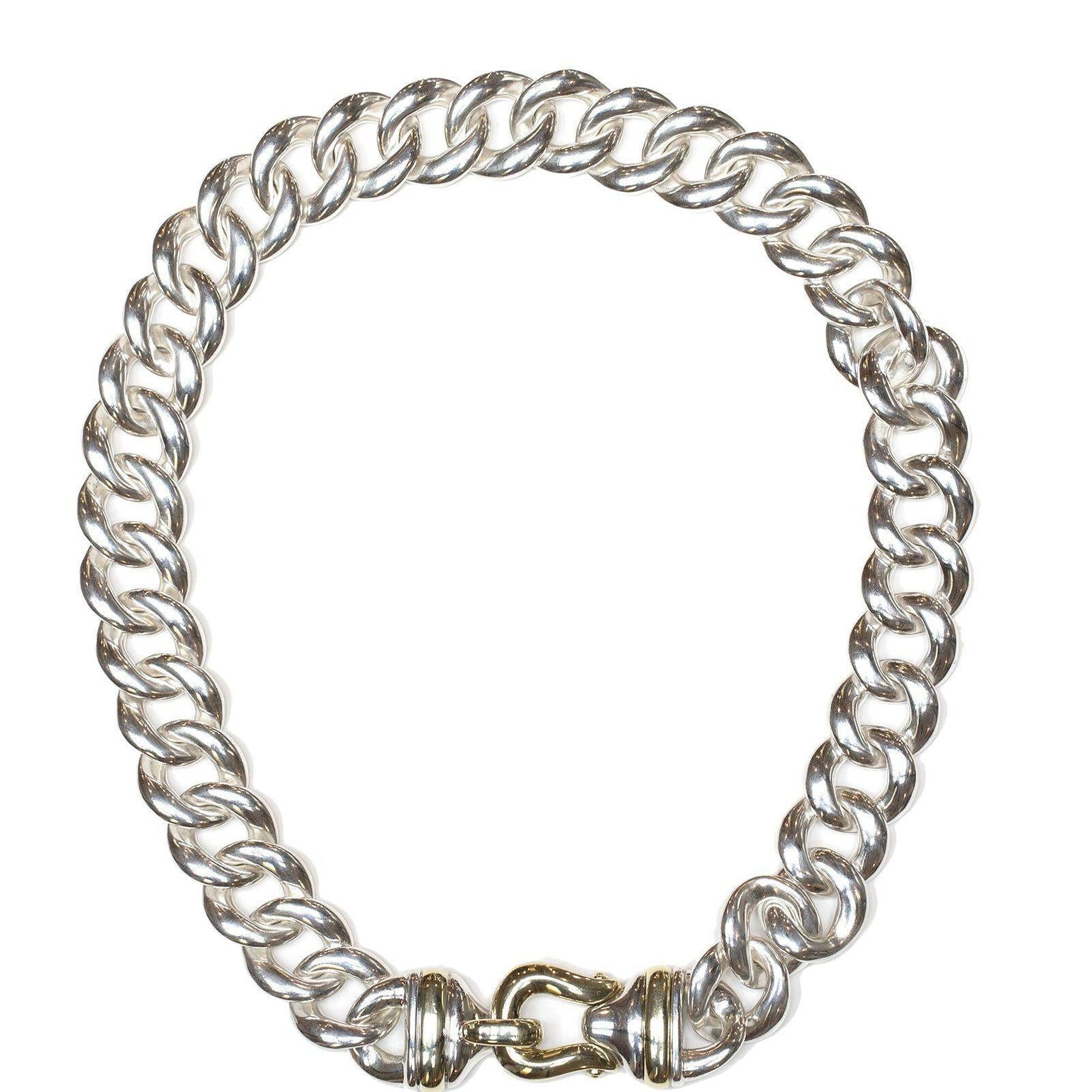 David Yurman Two-Tone Cable Buckle Chain Necklace