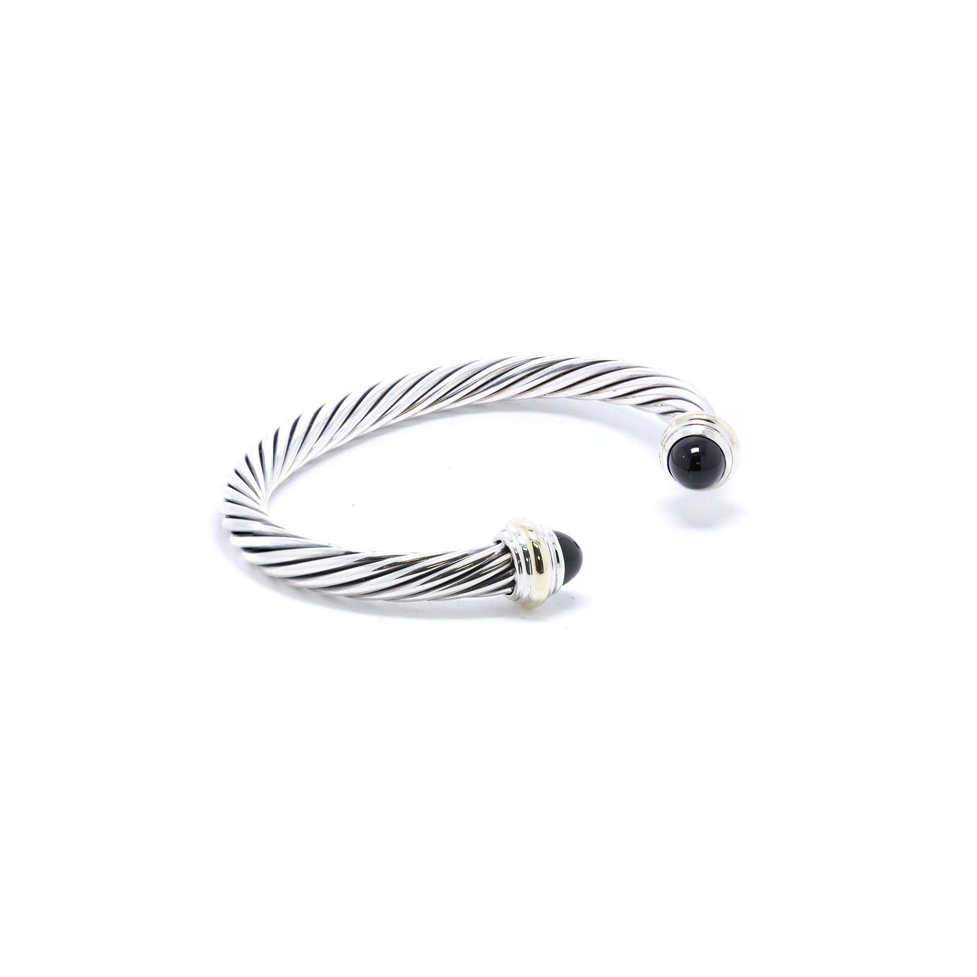 David Yurman Two-Tone Cable Classics Bracelet with Black Onyx