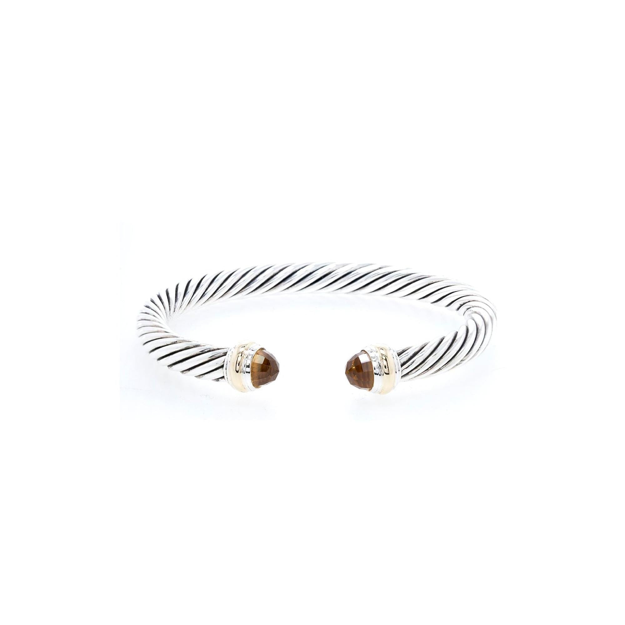 David Yurman Two-Tone Cable Classics Bracelet with Citrine