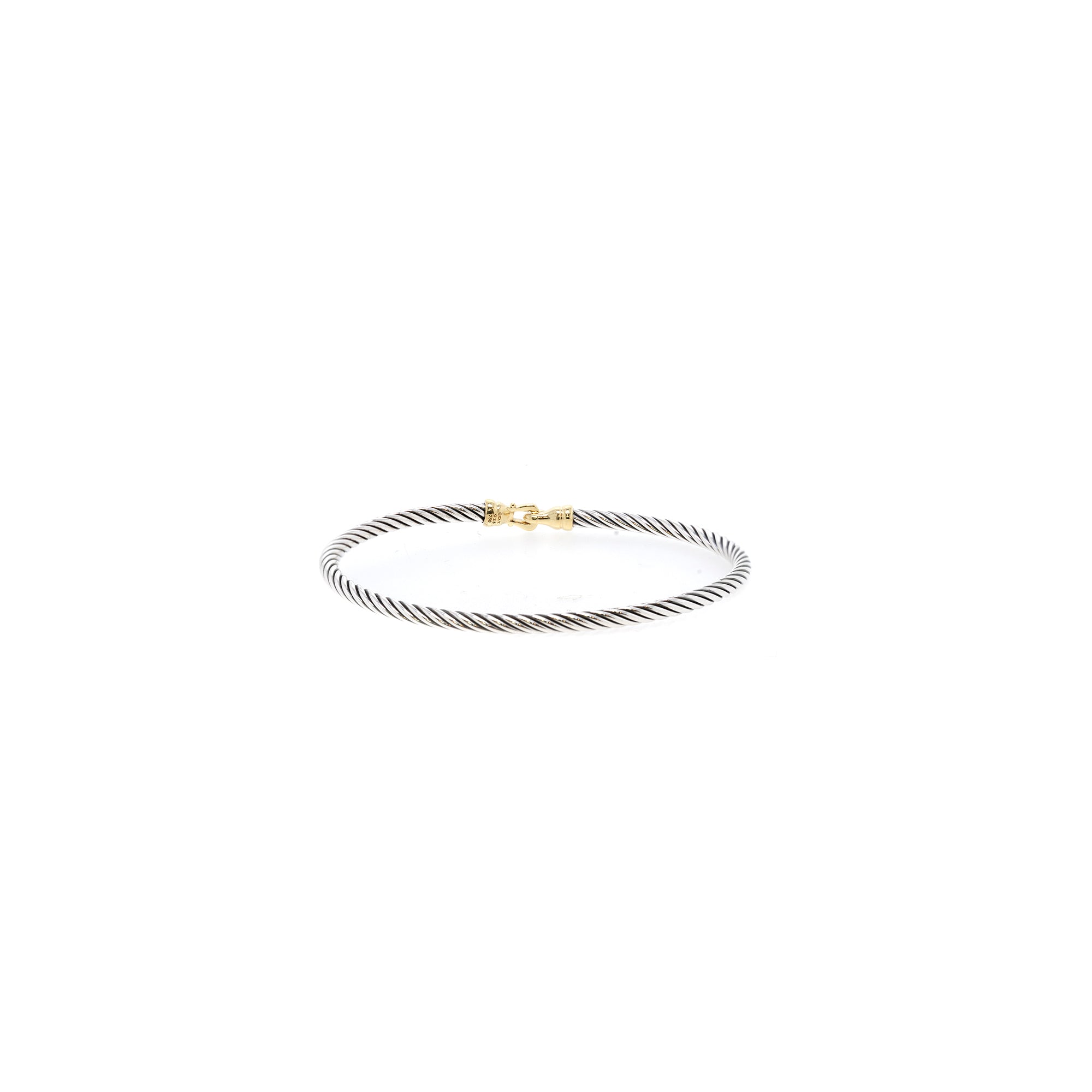 David Yurman Two-Tone Cable Collectibles 3 mm Buckle Bangle Bracelet