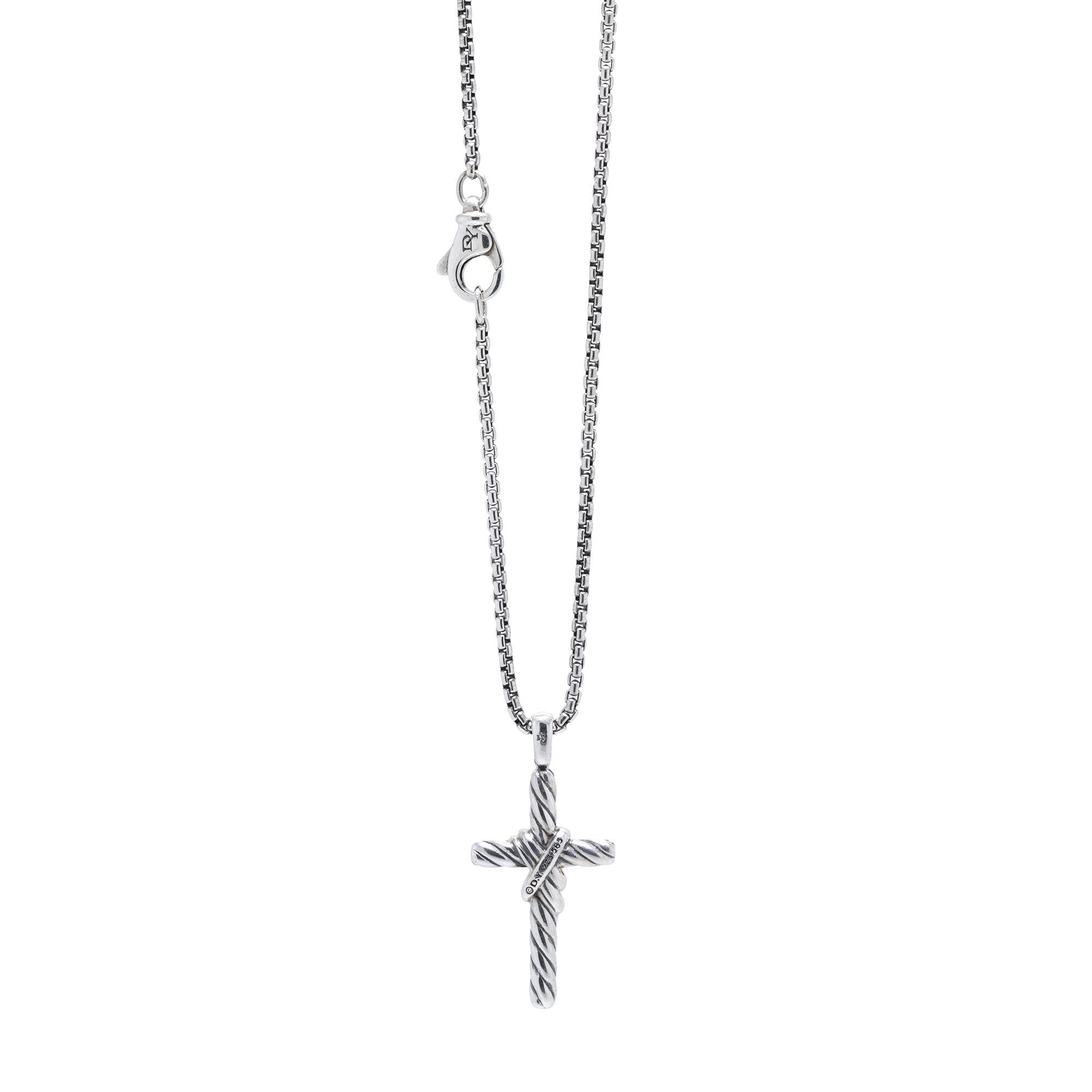 David Yurman Two-Tone Cable Collectibles 'X' Cross Pendant Necklace