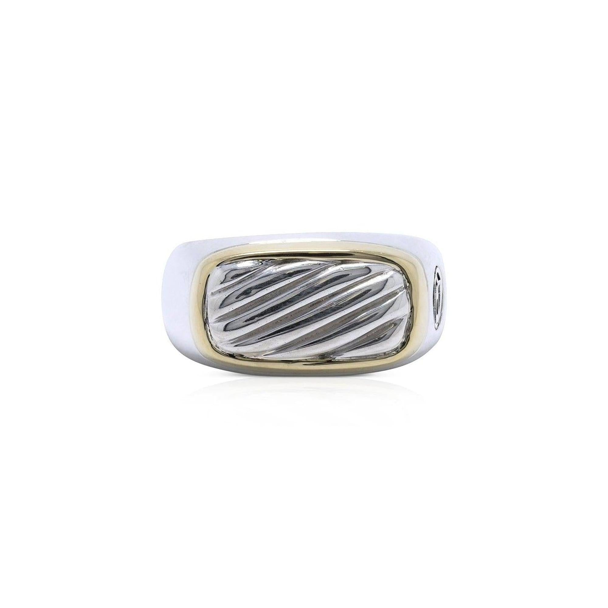 David Yurman Two-Tone Cable Signet Ring