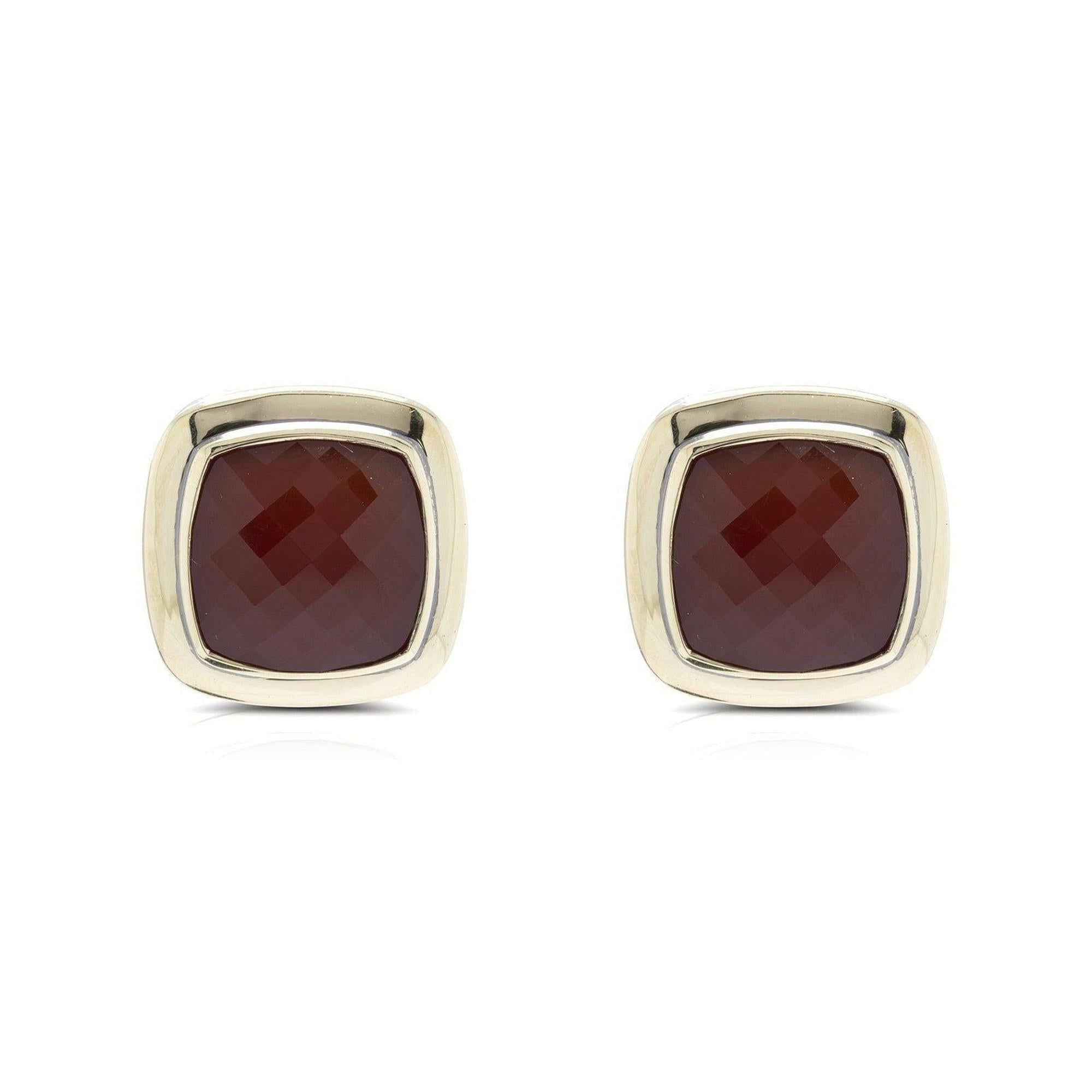 David Yurman Two-Tone Carnelian Albion Earrings