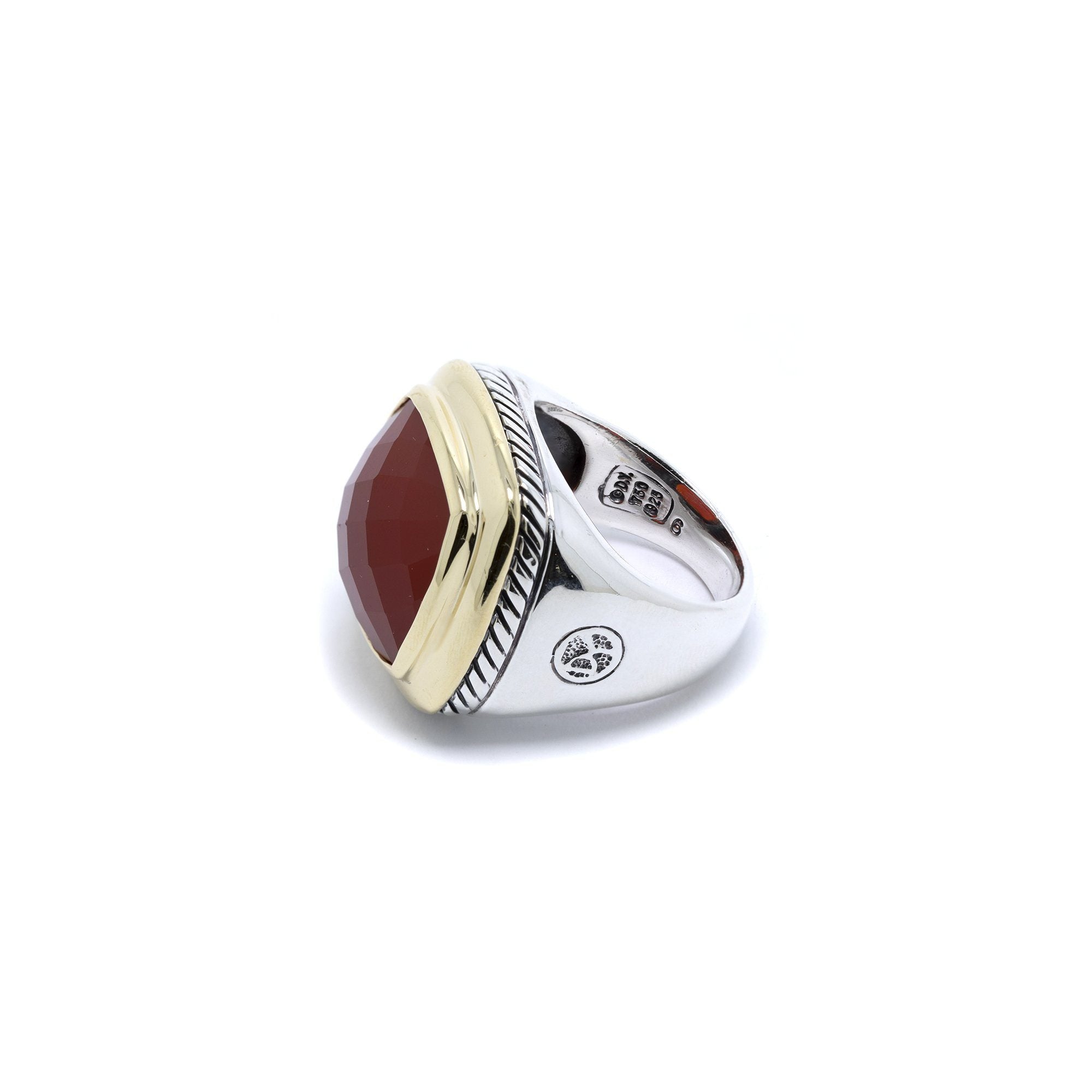 David Yurman Two-Tone Carnelian Albion Ring