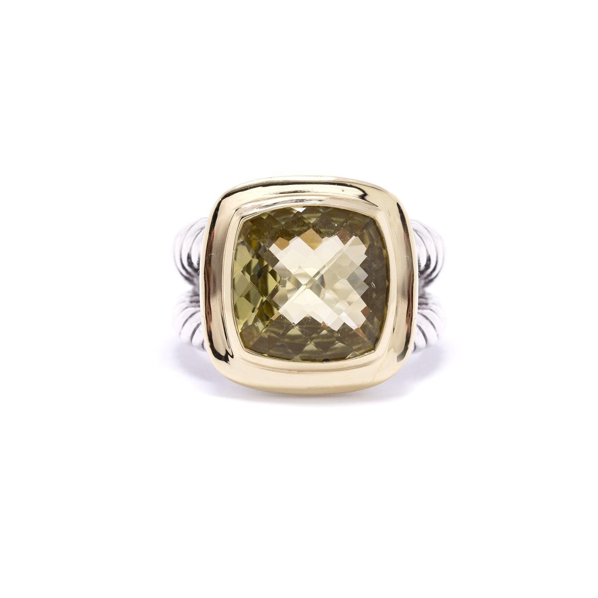 David Yurman Two-Tone Citrine Albion Cocktail Ring