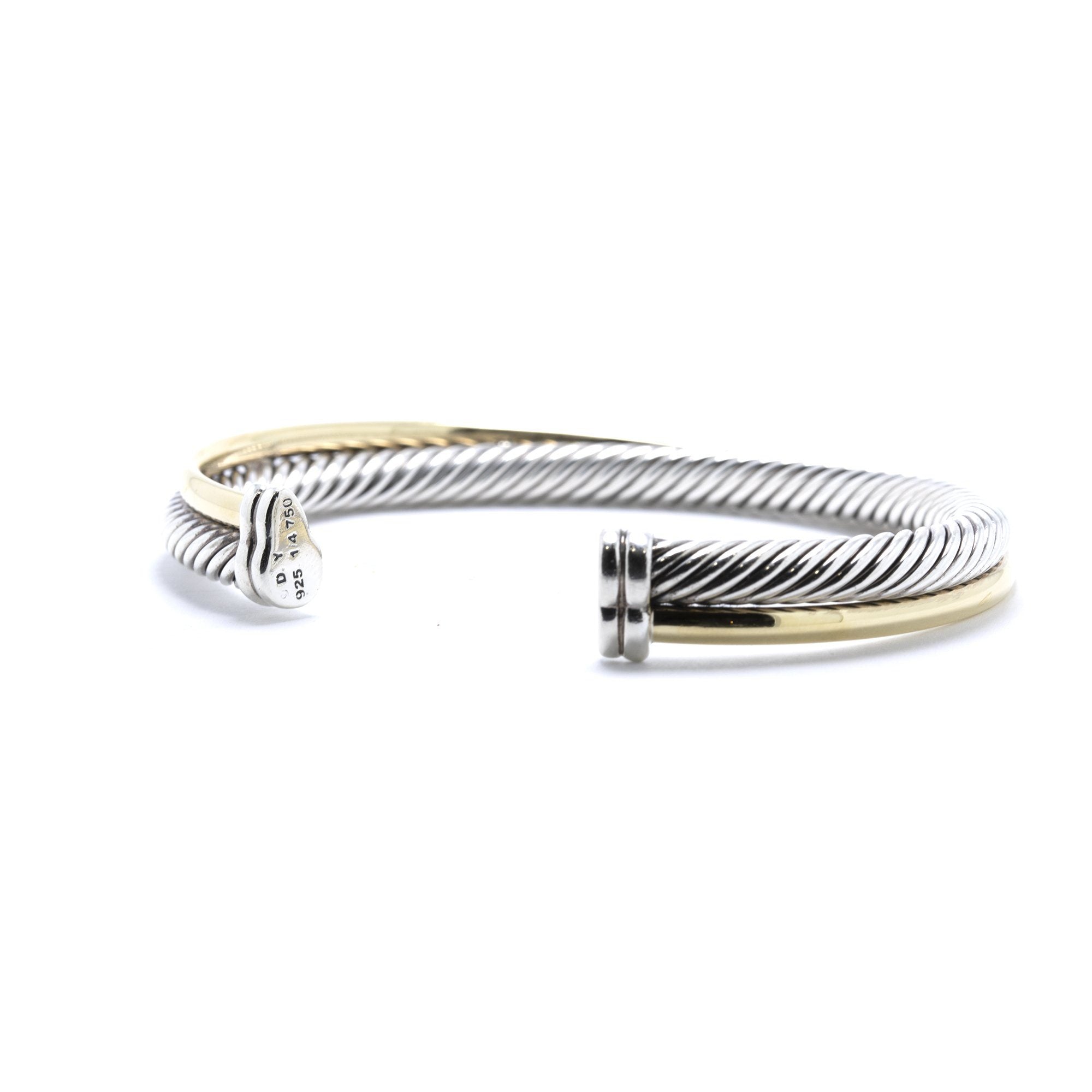 David Yurman Two-Tone Crossover Cuff Bracelet, 5 mm