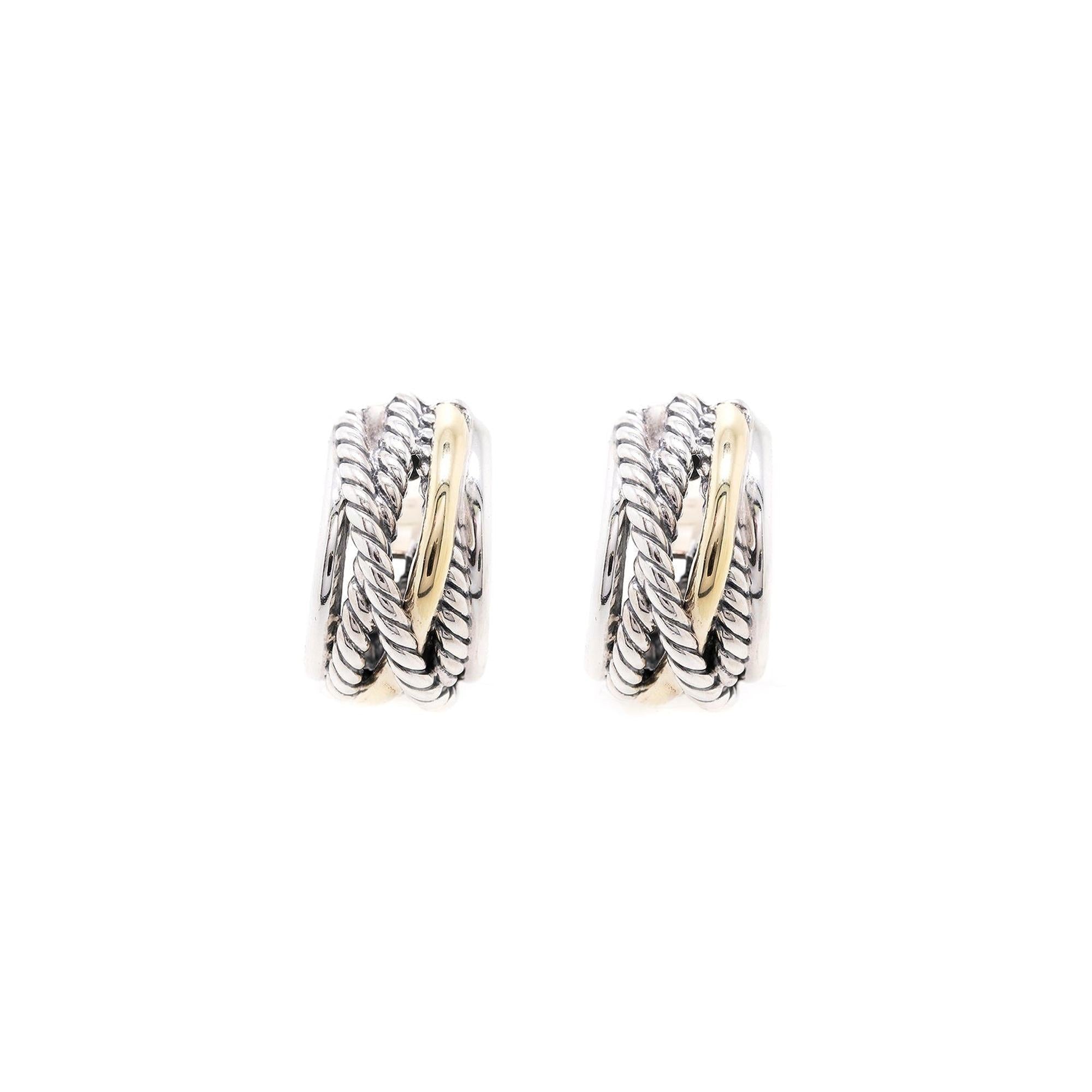David Yurman Two-Tone Crossover Earrings
