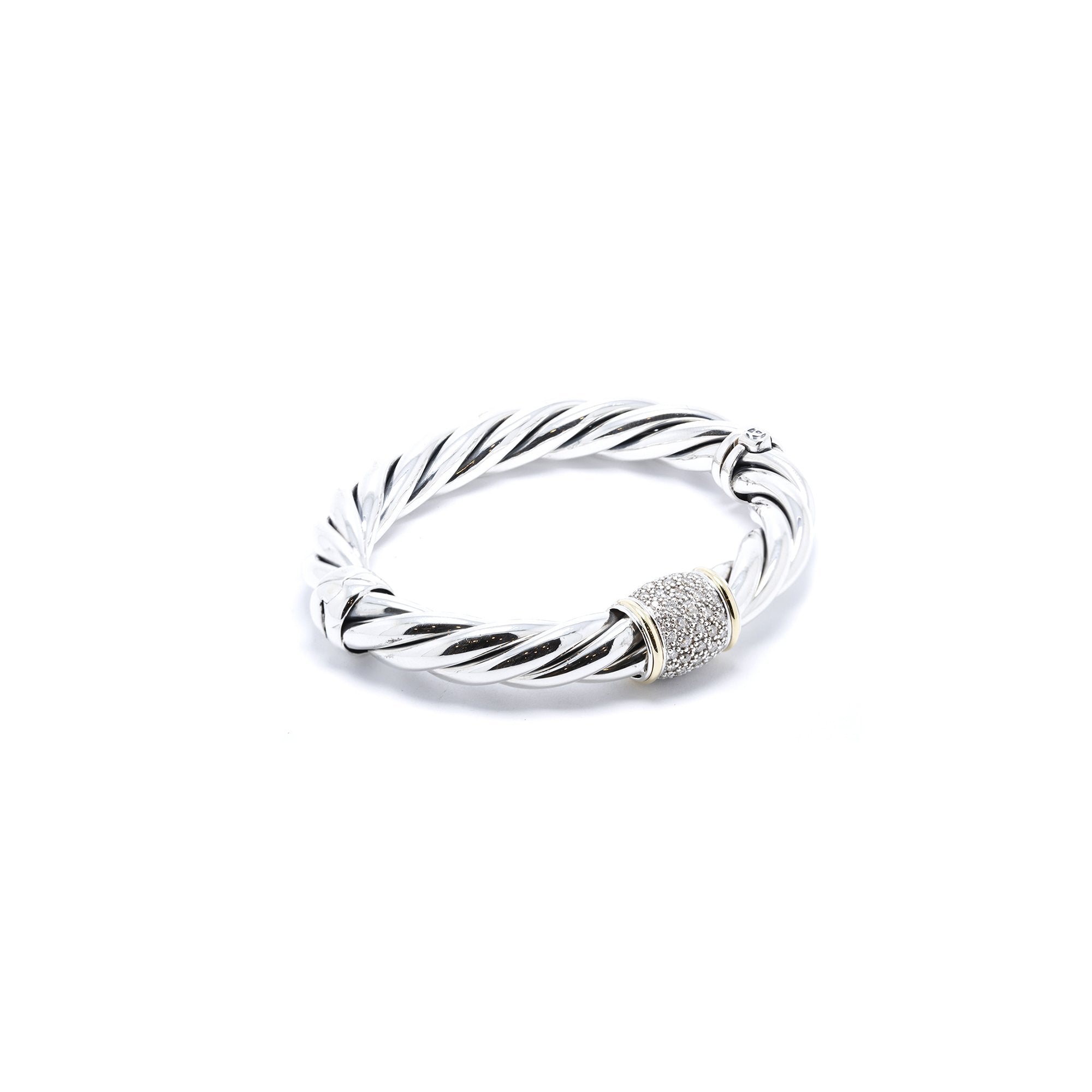 David Yurman Two-Tone Diamond Station Cable Bracelet