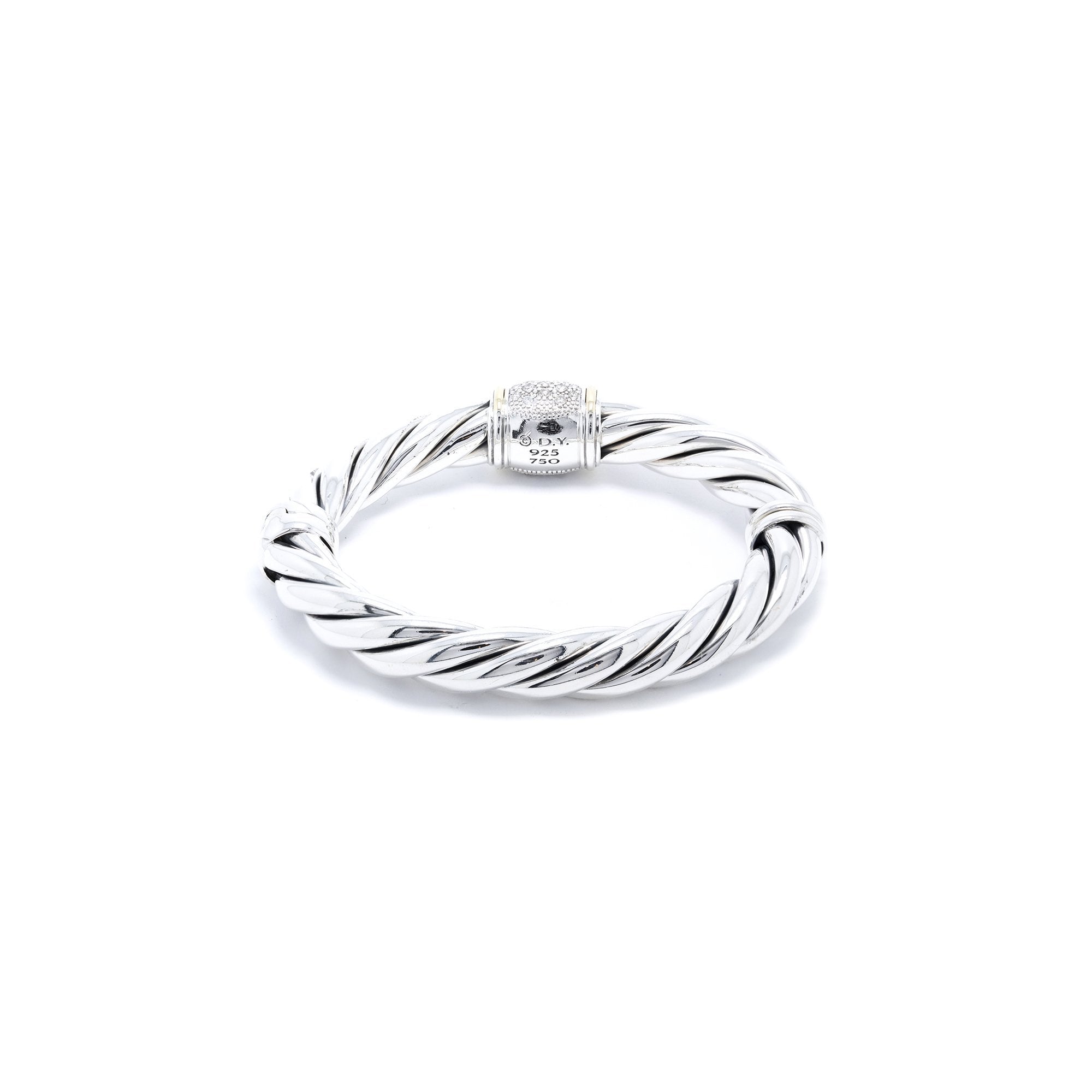David Yurman Two-Tone Diamond Station Cable Bracelet