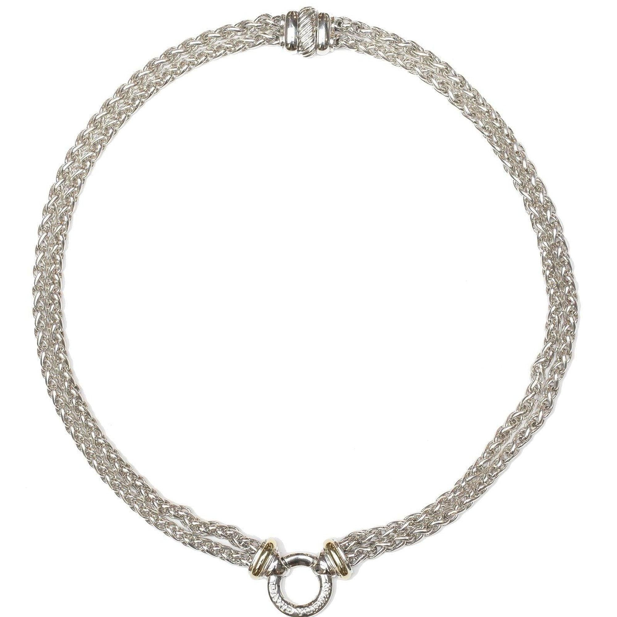 David Yurman Two-Tone Double Wheat Chain Necklace