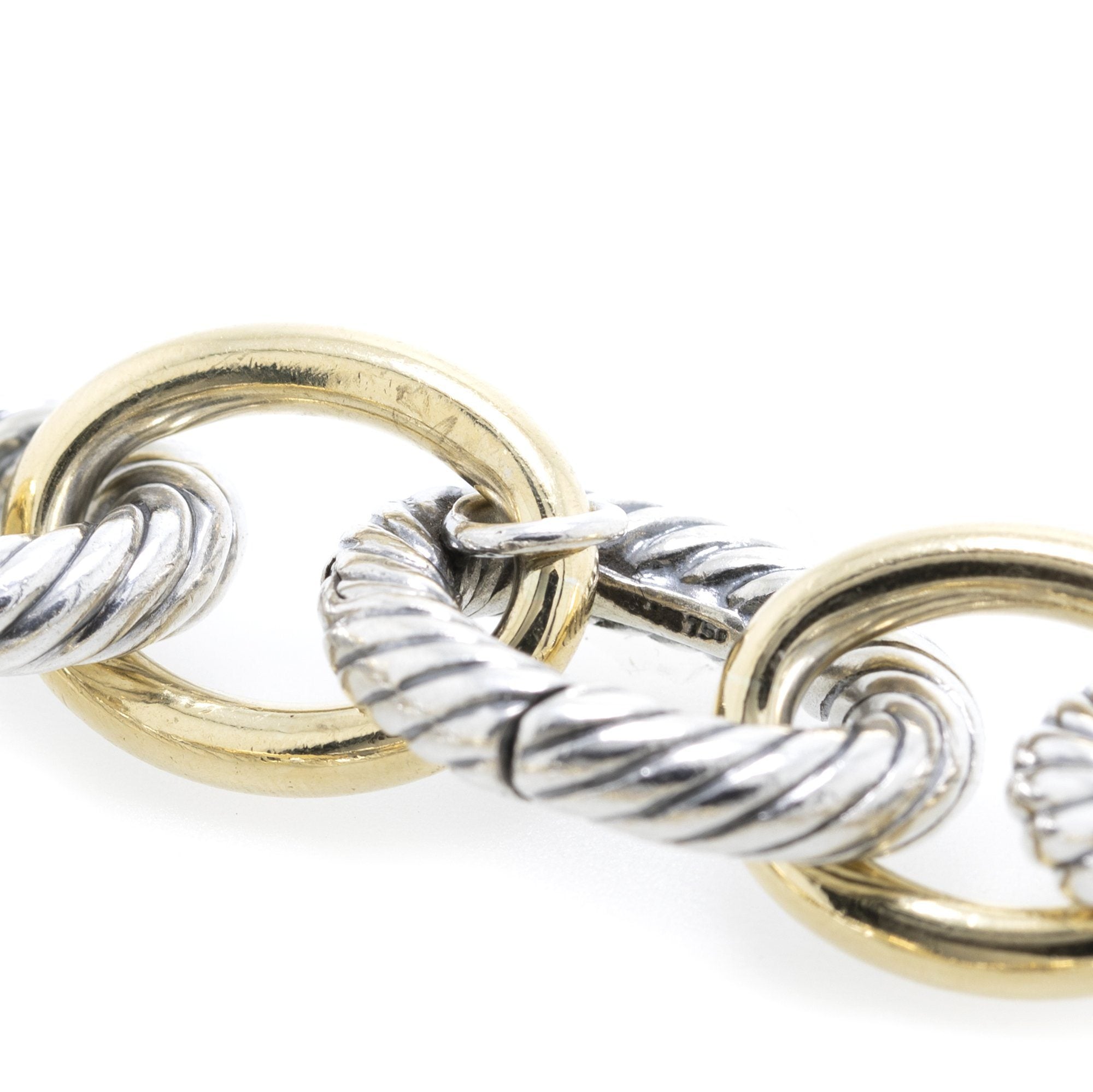 David Yurman Two-Tone Extra Large Oval Link Bracelet
