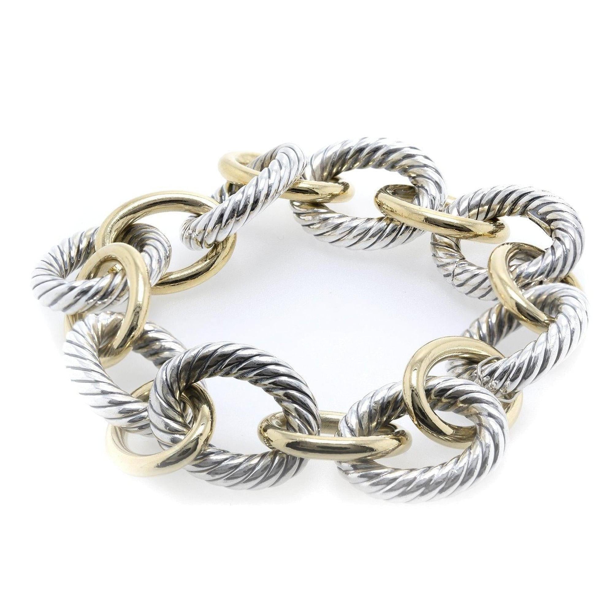 David Yurman Two-Tone Extra Large Oval Link Bracelet