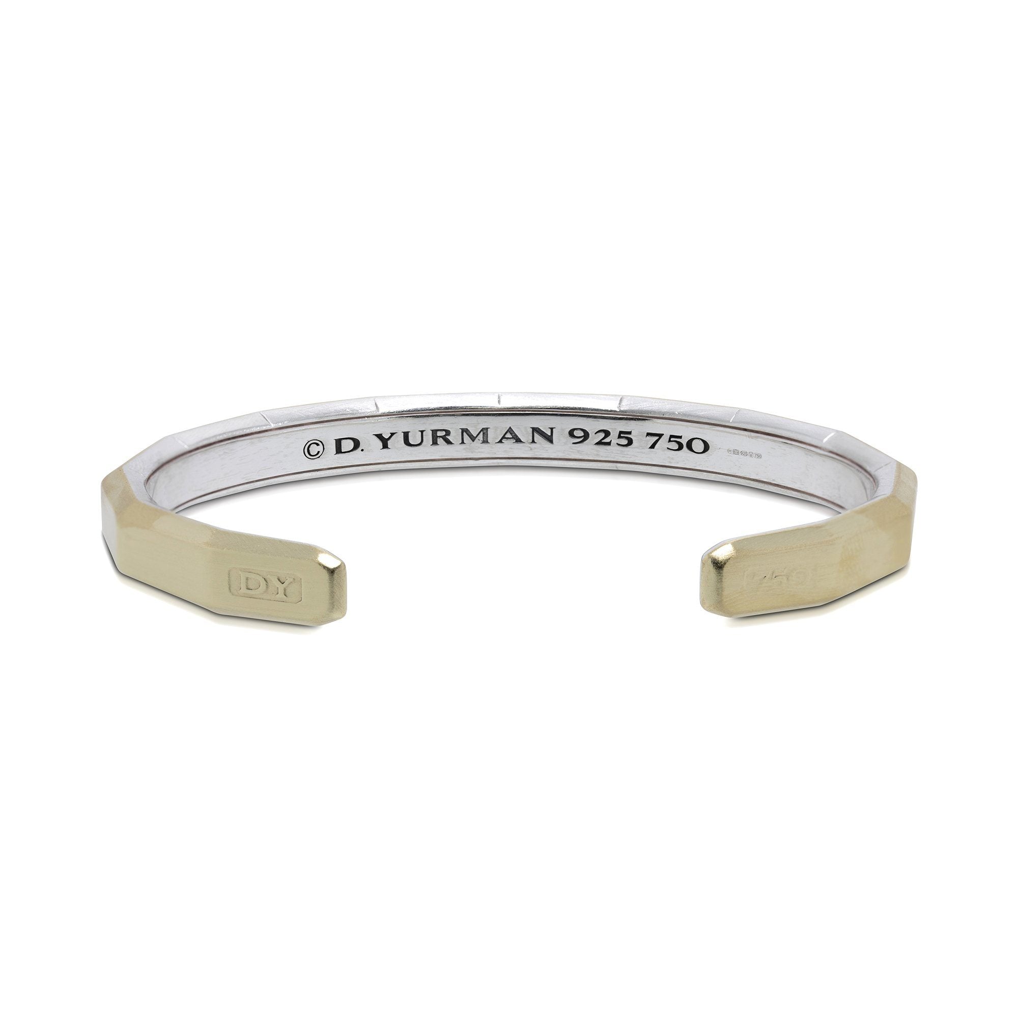 David Yurman Two-Tone Faceted Metal Cuff Bracelet