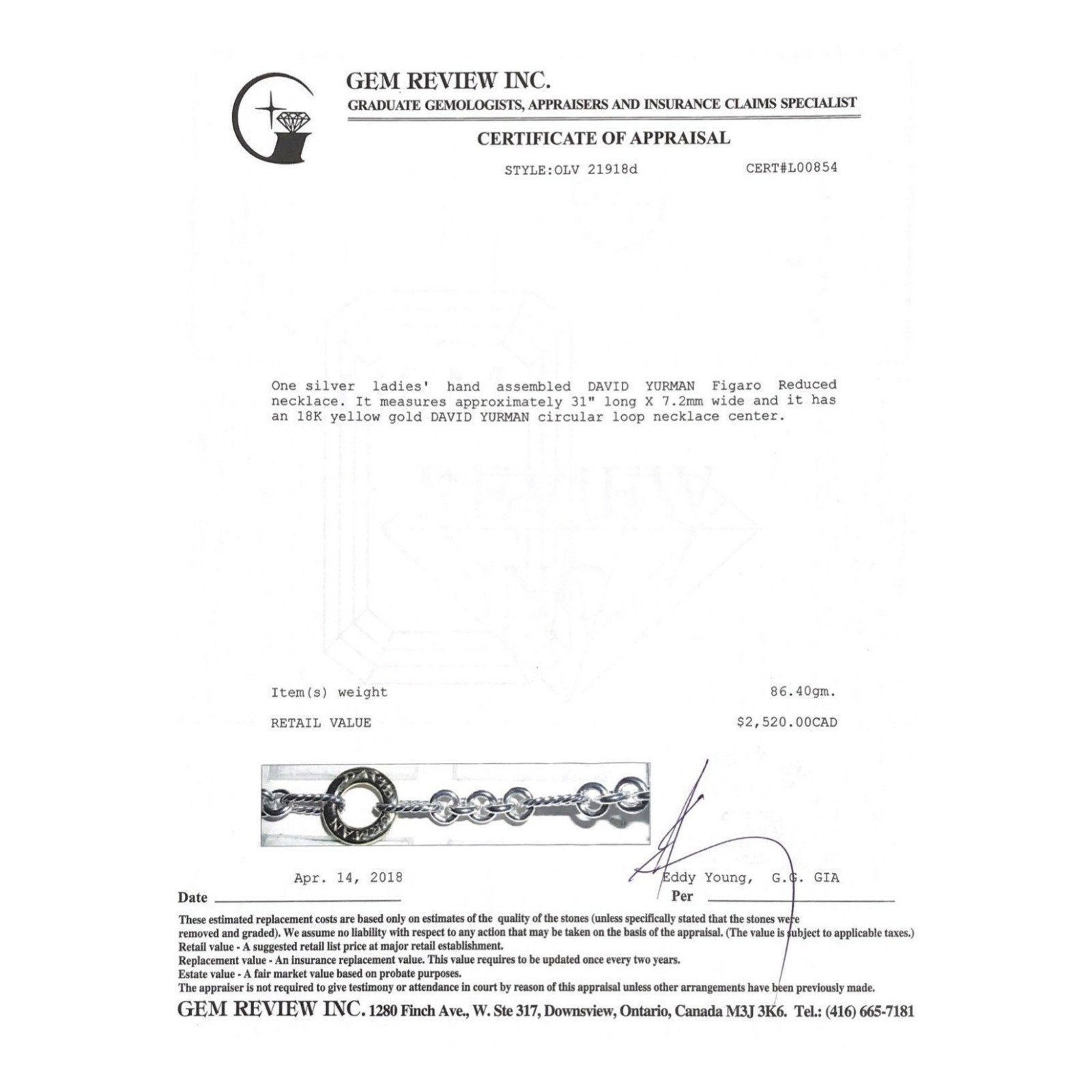 David Yurman Two-Tone Figaro Necklace