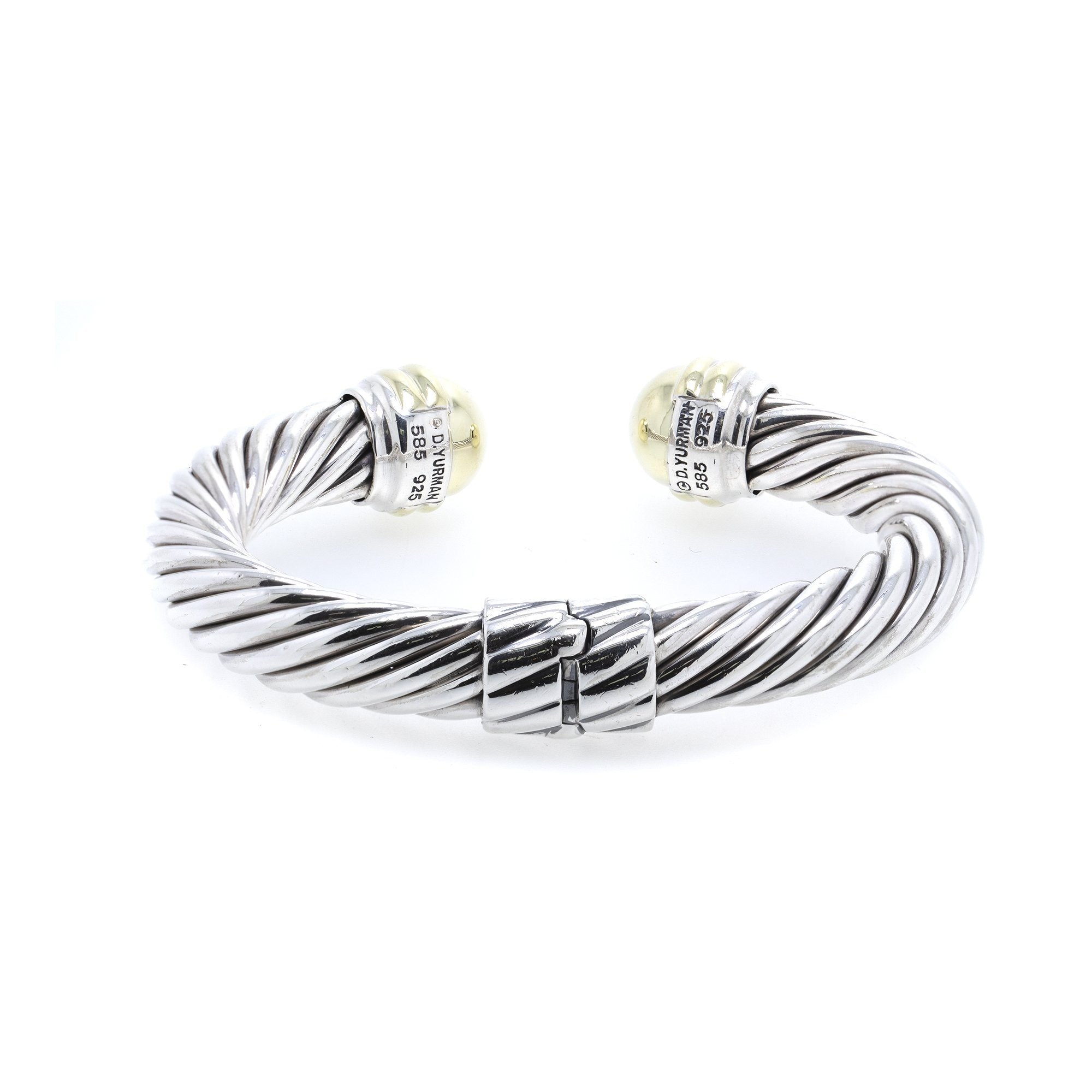 David Yurman Two-Tone Hinged Cable Classics Bracelet