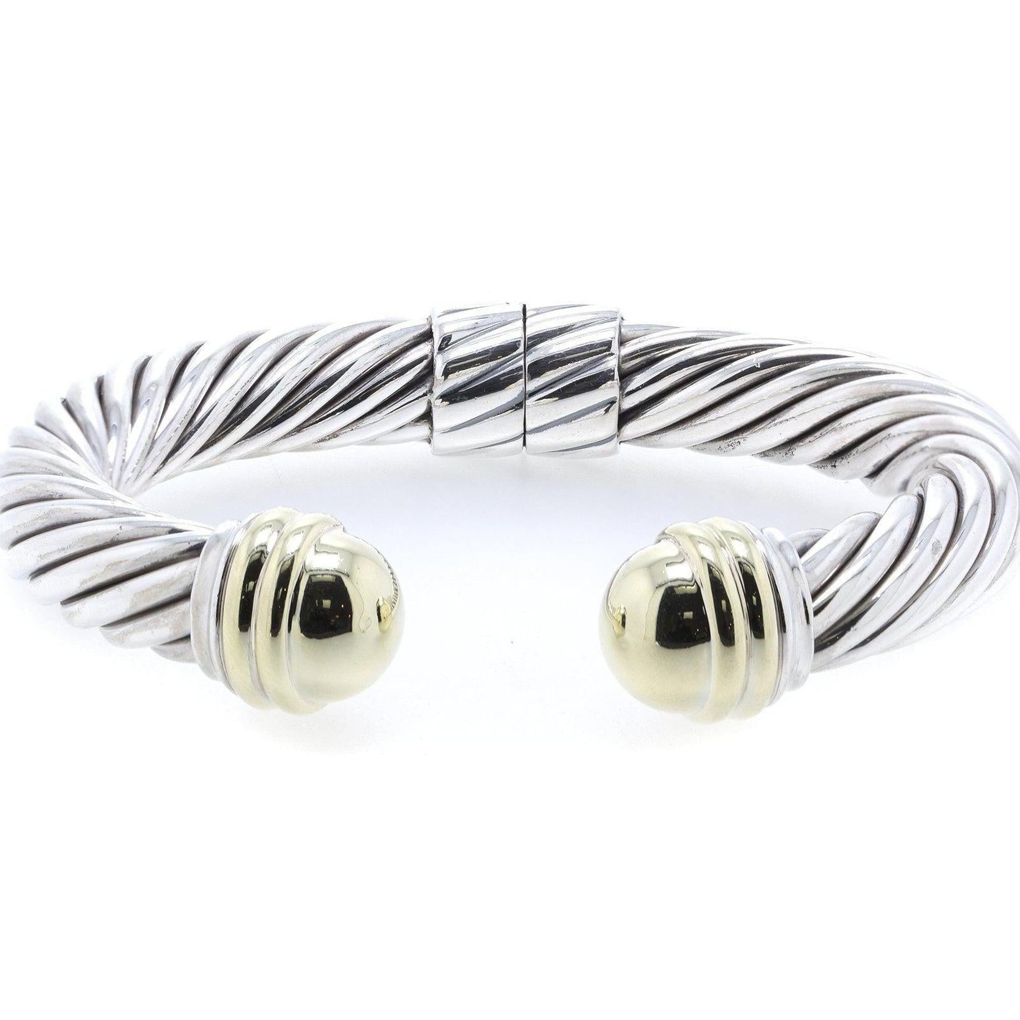 David Yurman Two-Tone Hinged Cable Classics Bracelet