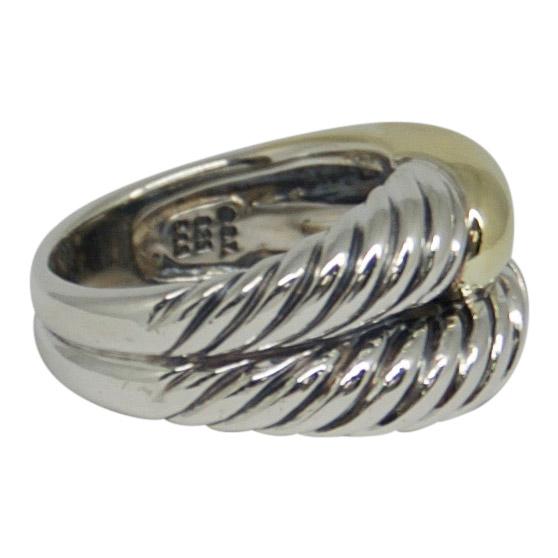 David Yurman Two-Tone Labyrinth Single Loop Ring