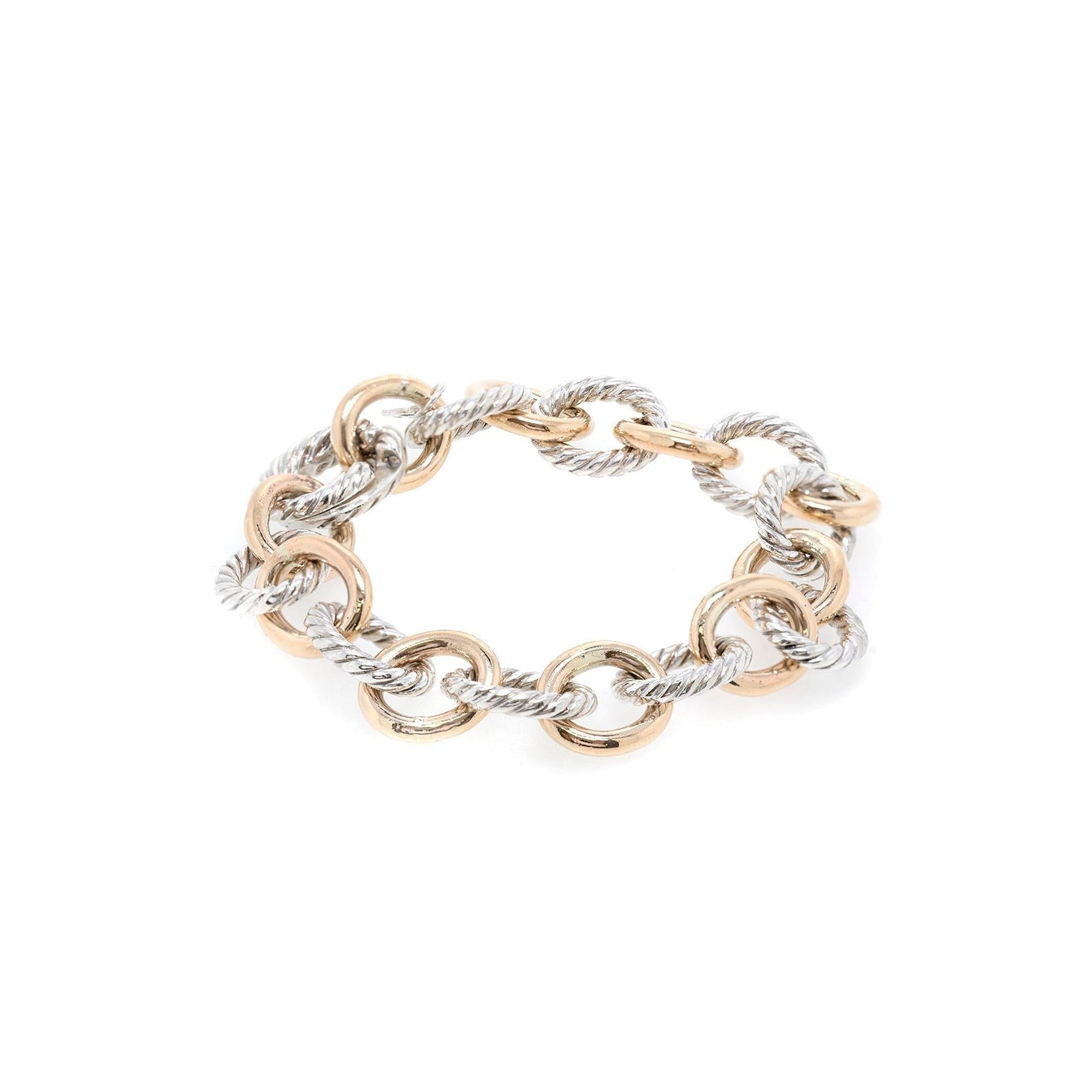 David Yurman Two-Tone Large Oval Link Bracelet
