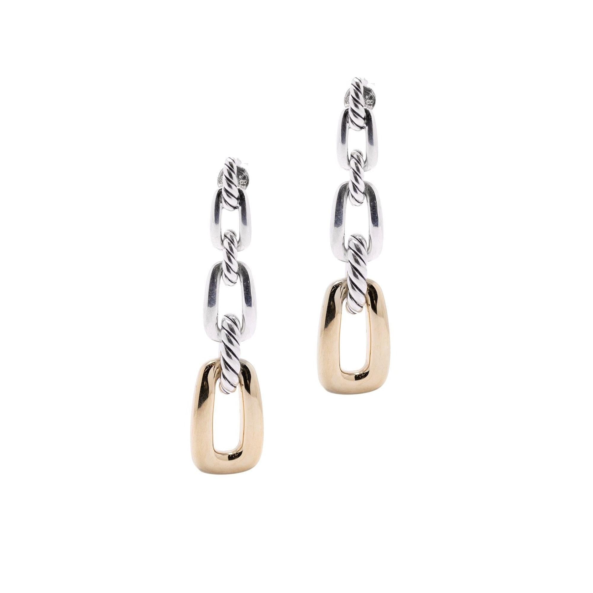 David Yurman Two-Tone Madison Chain Drop Earrings