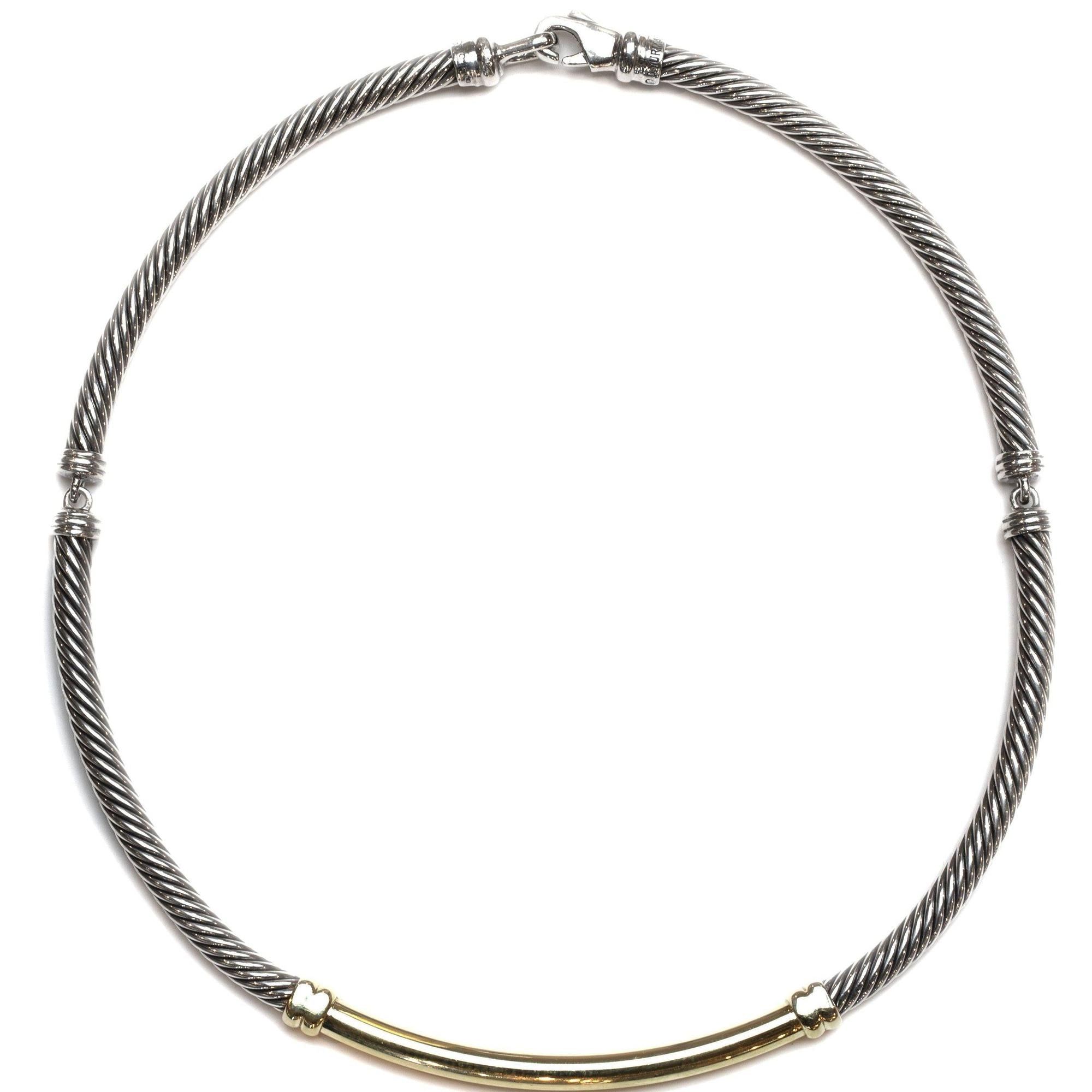 David Yurman Two-Tone Metro Cable Collar Necklace