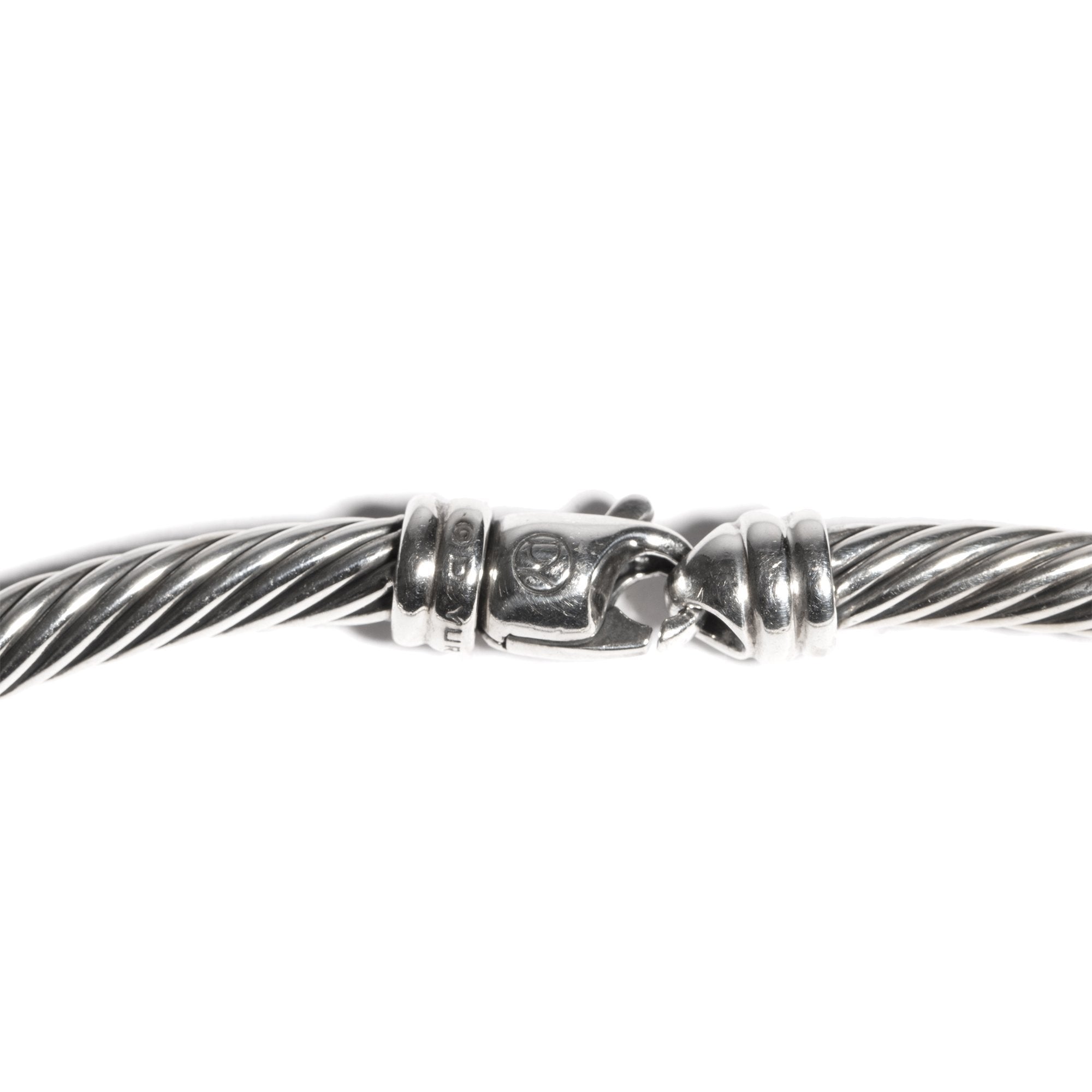 David Yurman Two-Tone Metro Cable Necklace with Pink Sapphires