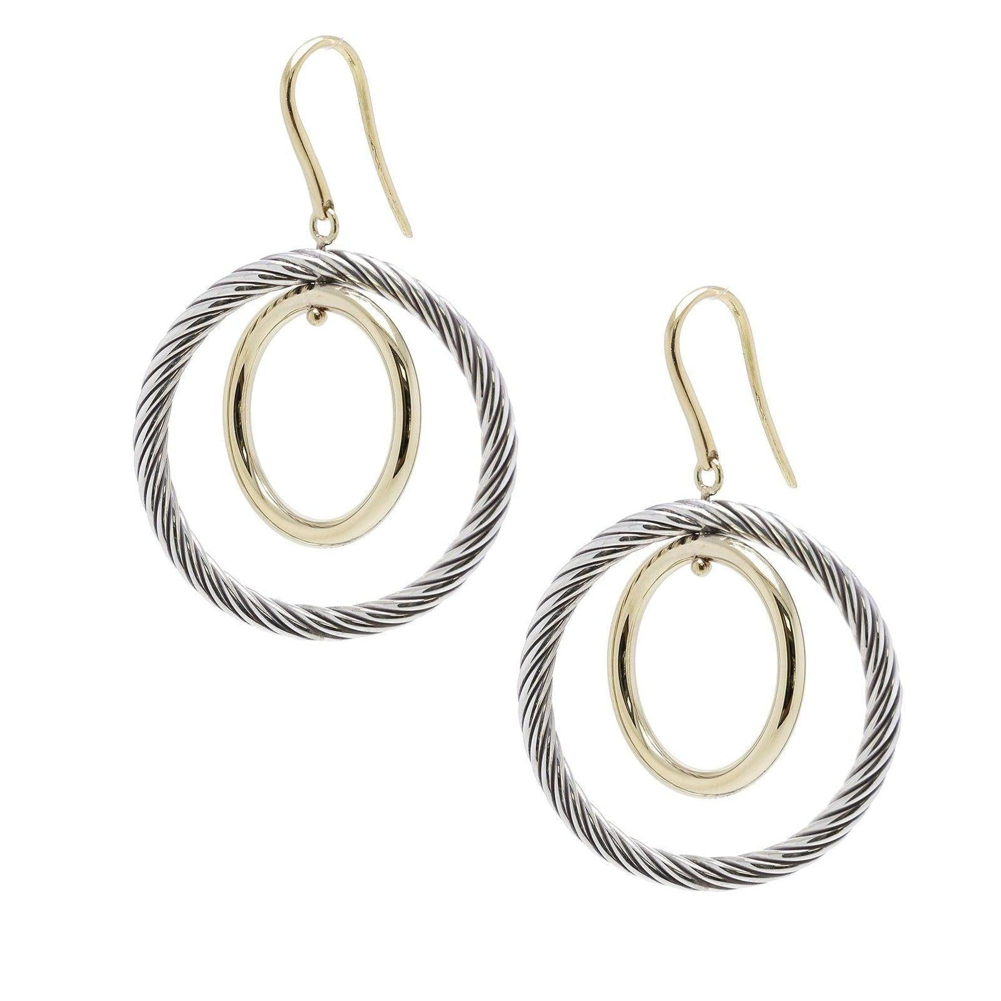 David Yurman Two-Tone Mobile Circles Hoop Earrings