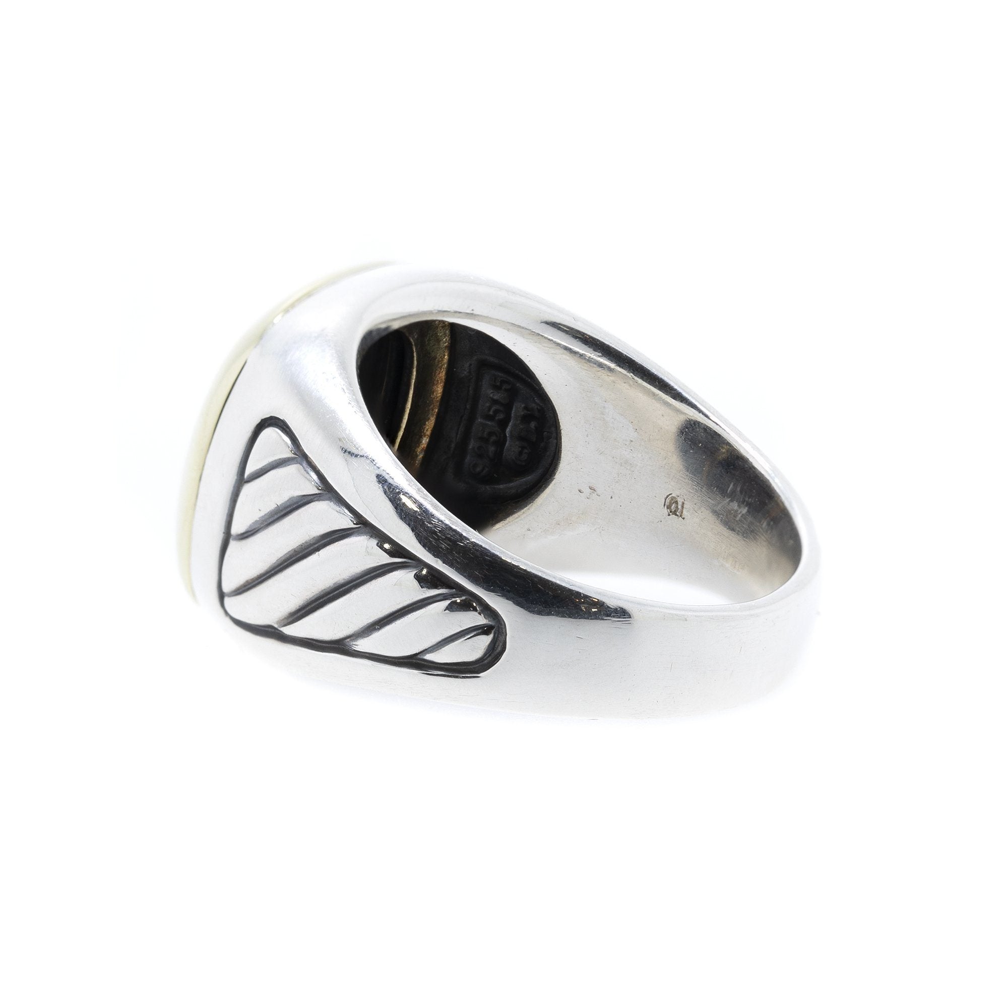 David Yurman Two-Tone Onyx Signet Band Ring