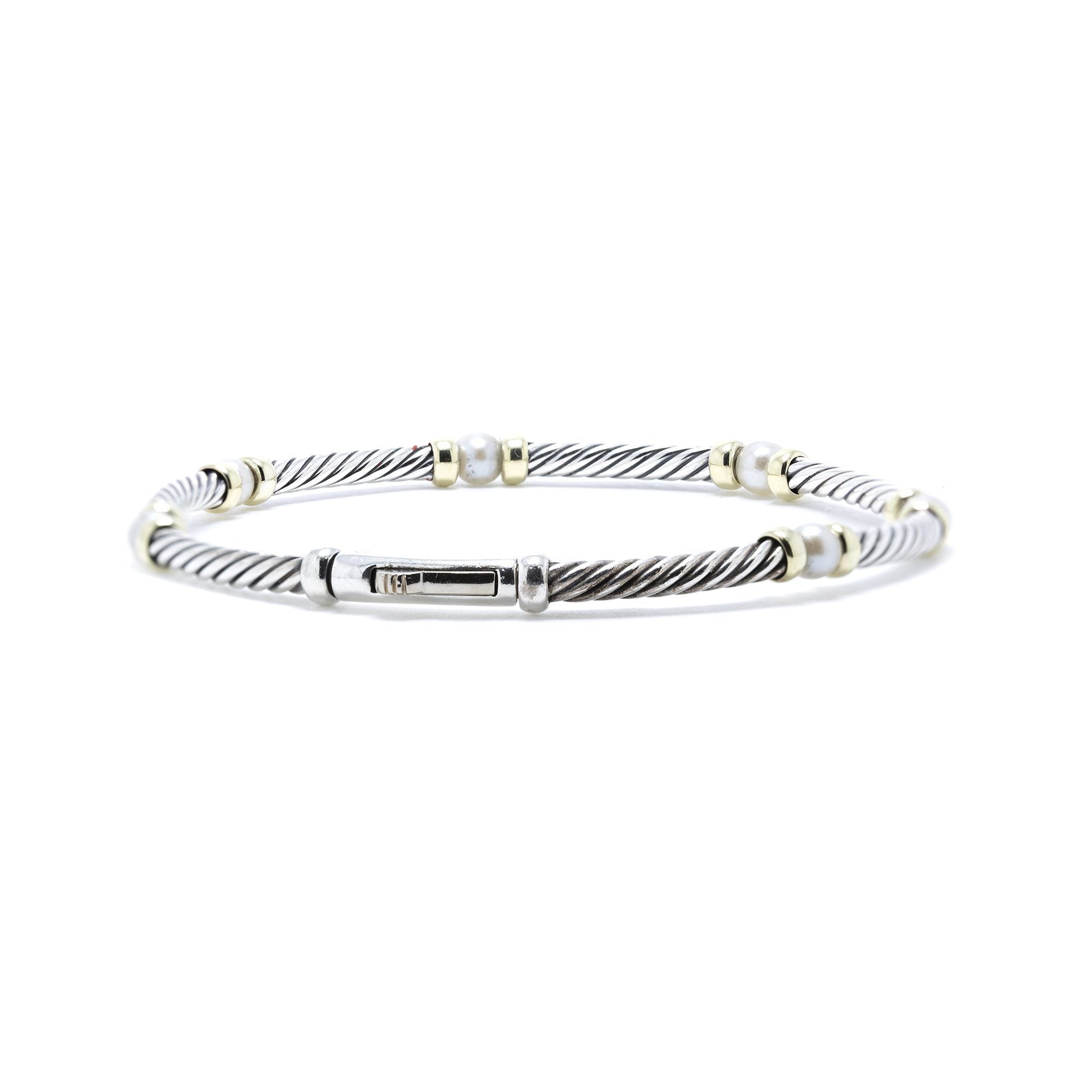 David Yurman Two-Tone Pearl Station Bracelet