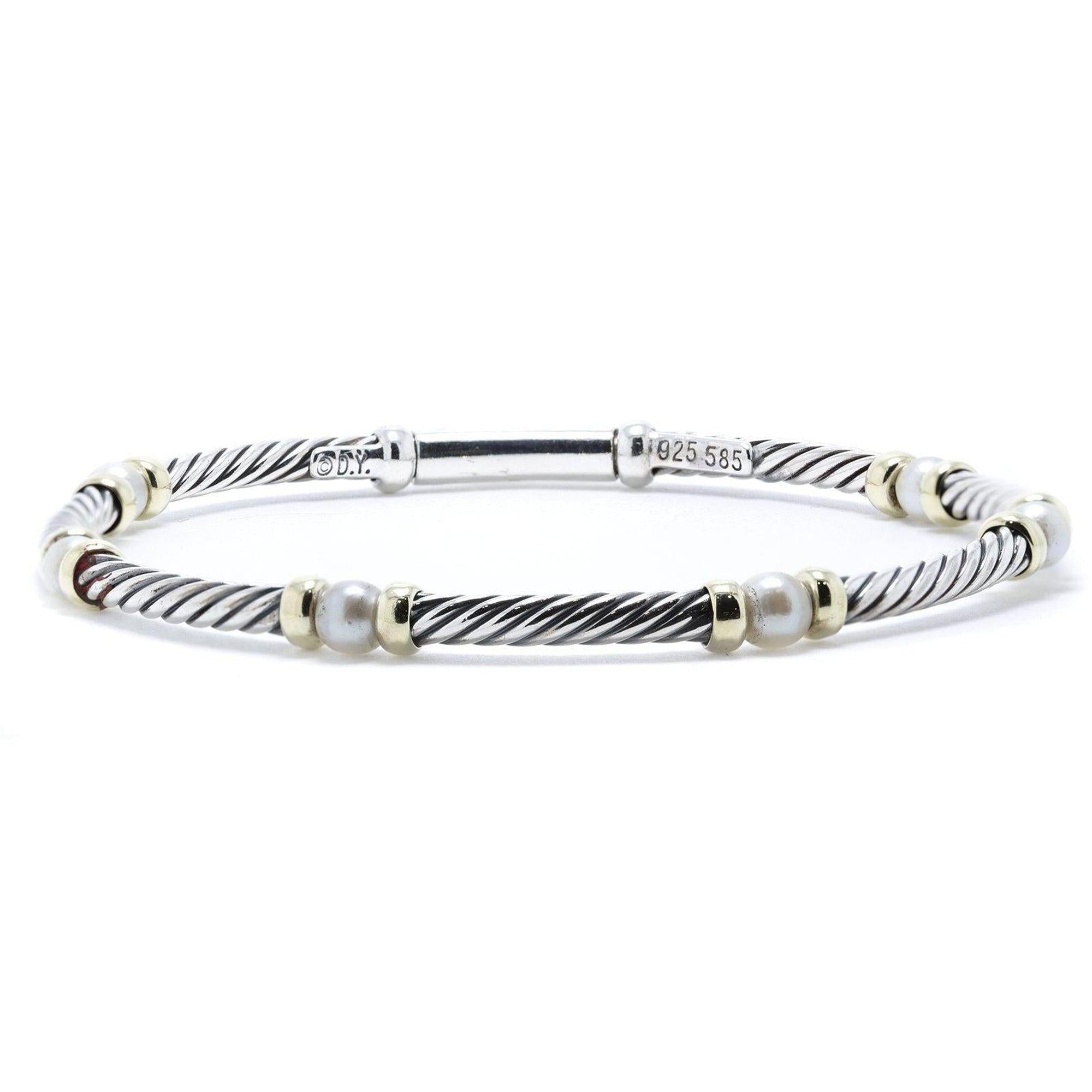 David Yurman Two-Tone Pearl Station Bracelet