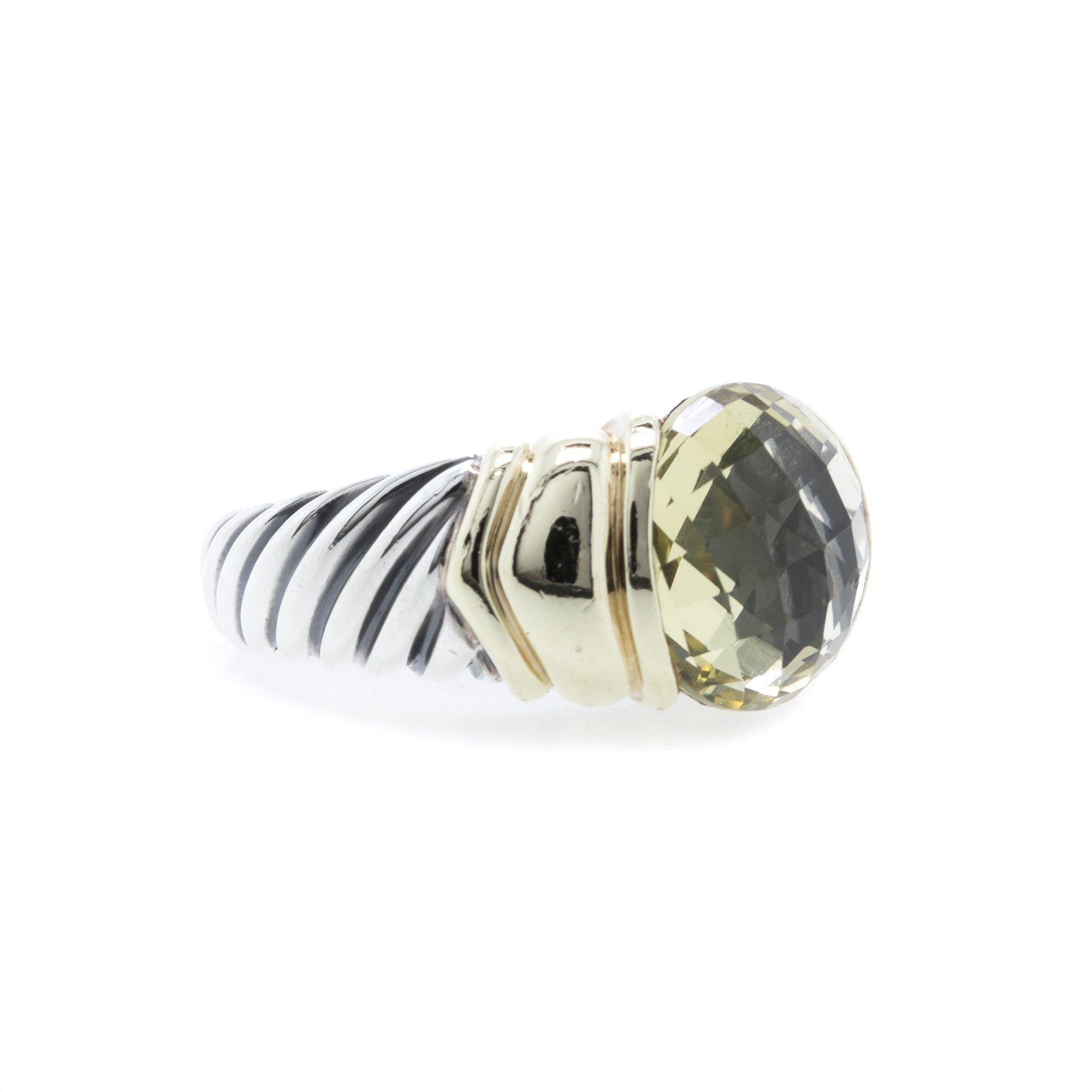 David Yurman Two-Tone Prasiolite Cocktail Ring