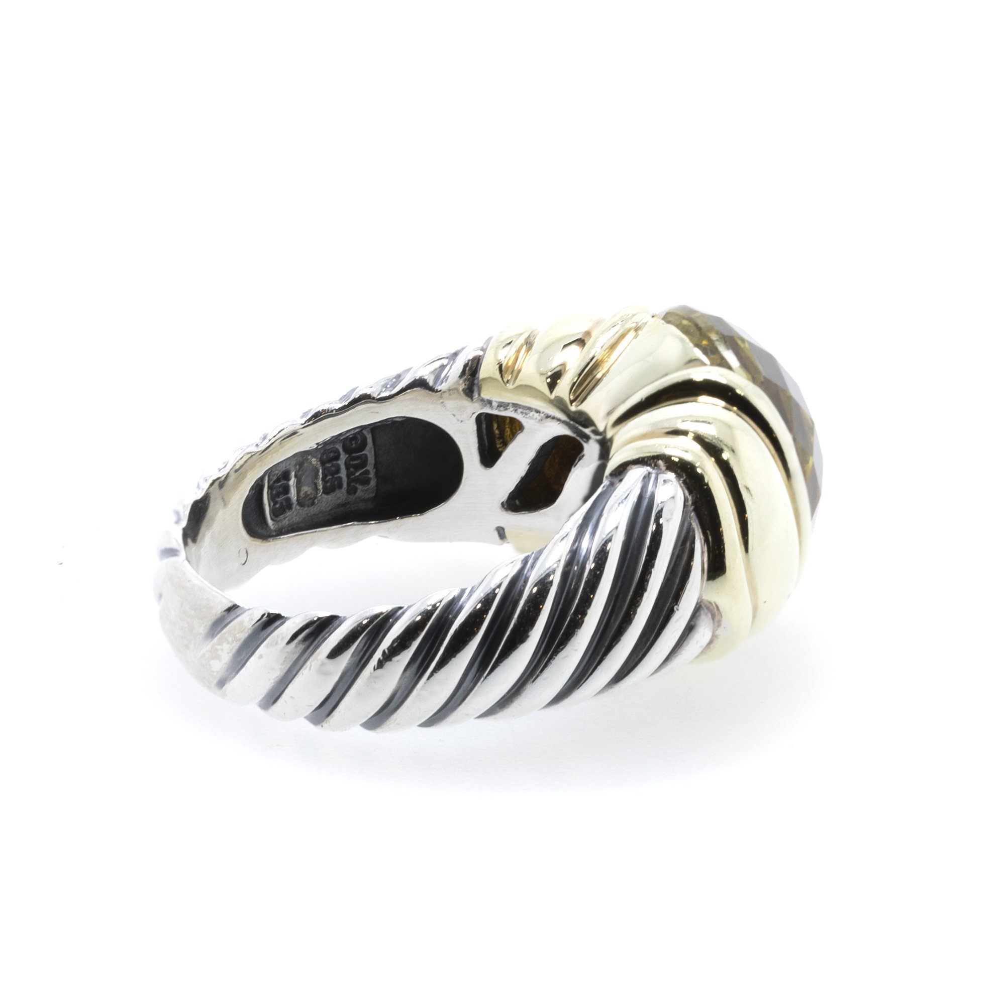 David Yurman Two-Tone Prasiolite Cocktail Ring