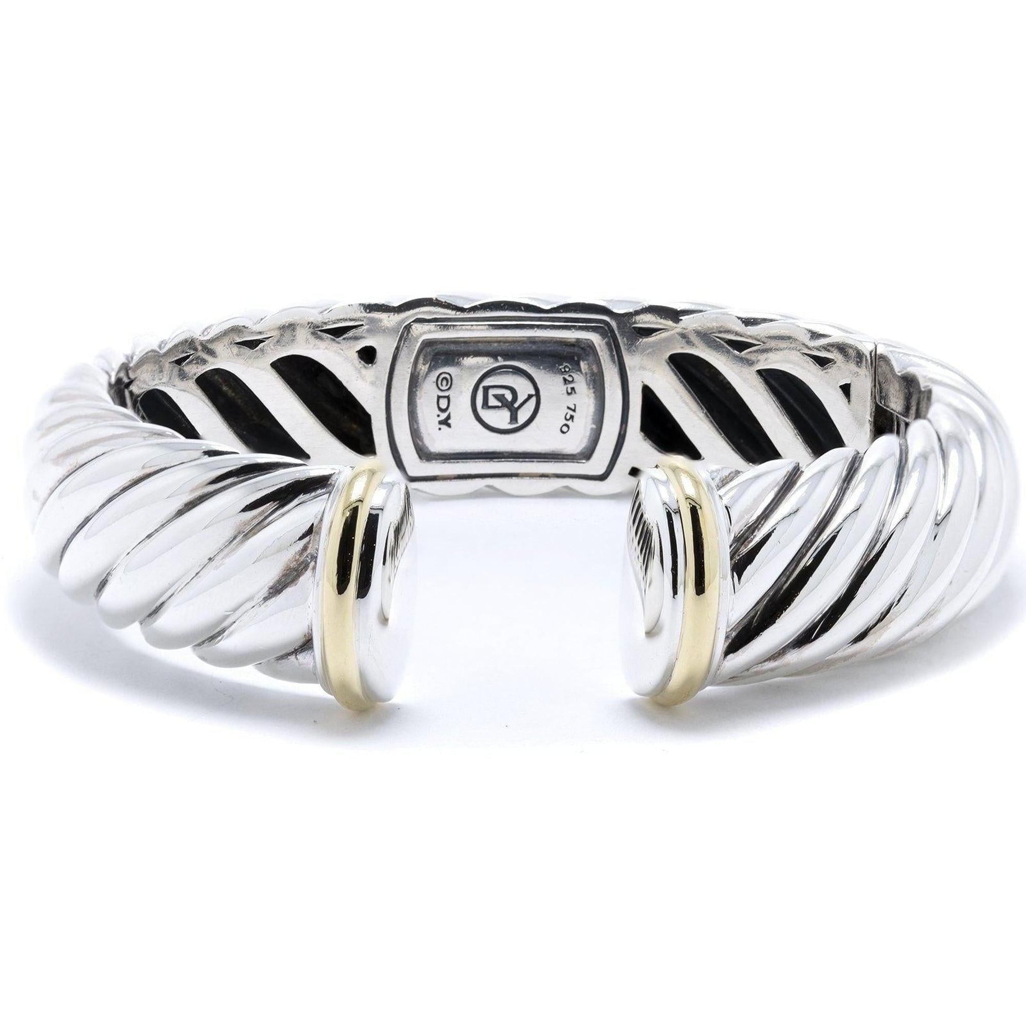 David Yurman Two-Tone Sculpted Cable Cuff Bracelet