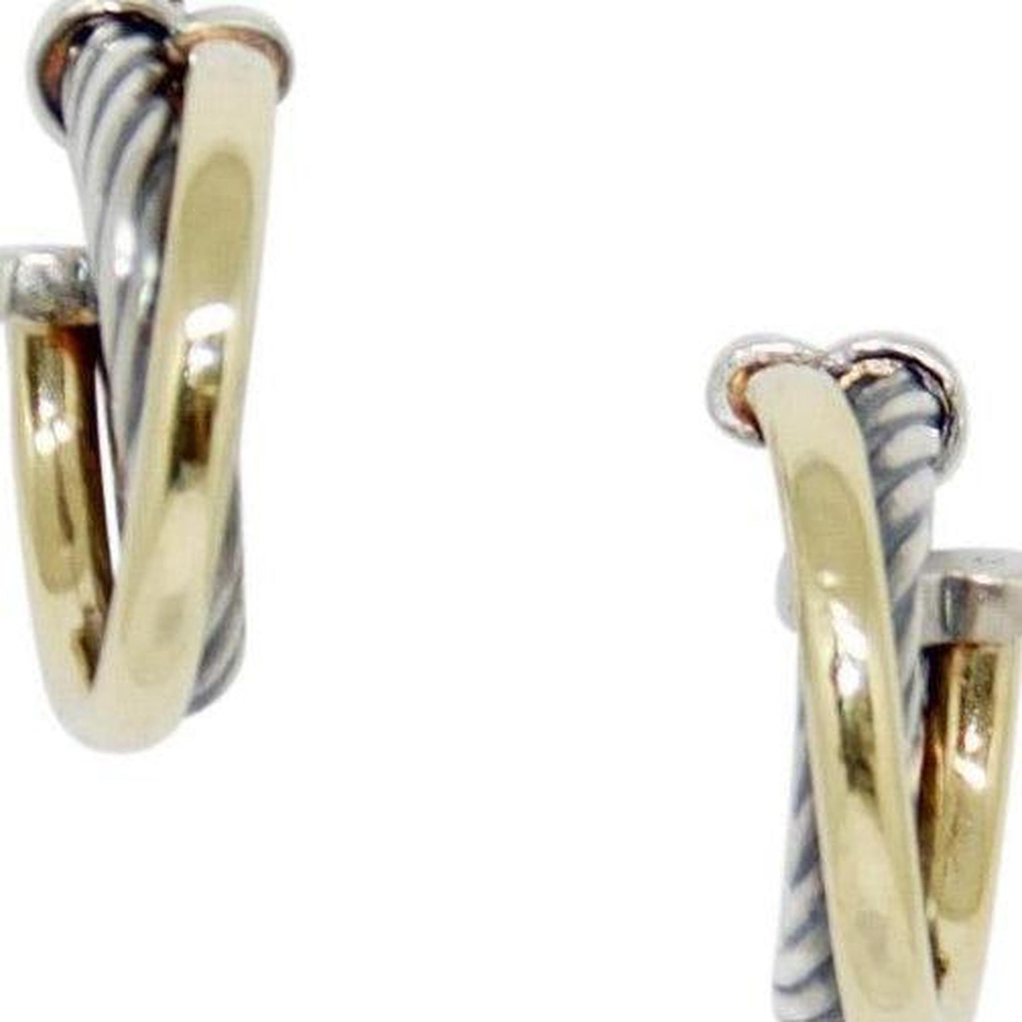 David Yurman Two-Tone Small Crossover Hoop Earrings