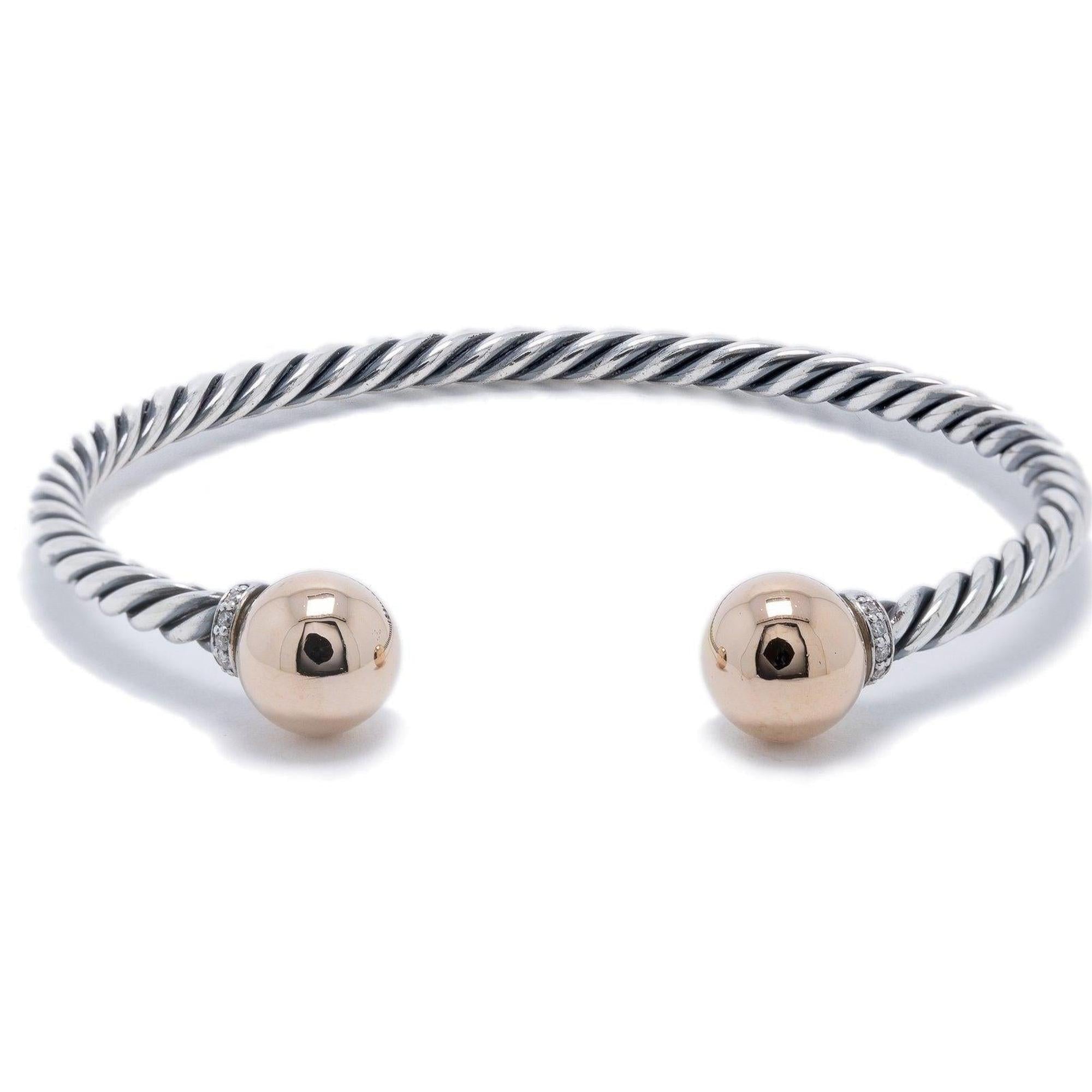 David Yurman Two-Tone Solari Bracelet with Diamonds