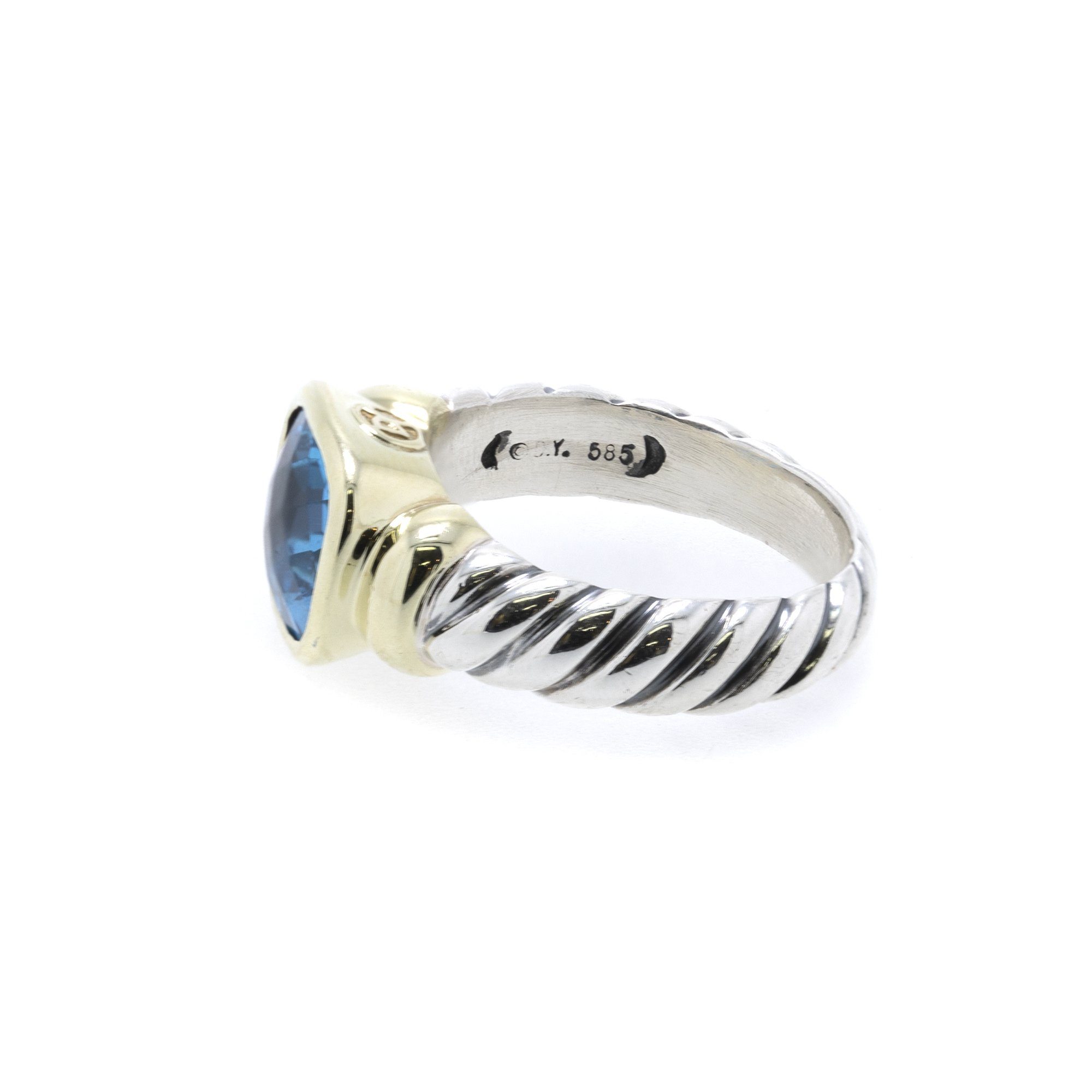 David Yurman Two-Tone Topaz Noblesse Cocktail Ring