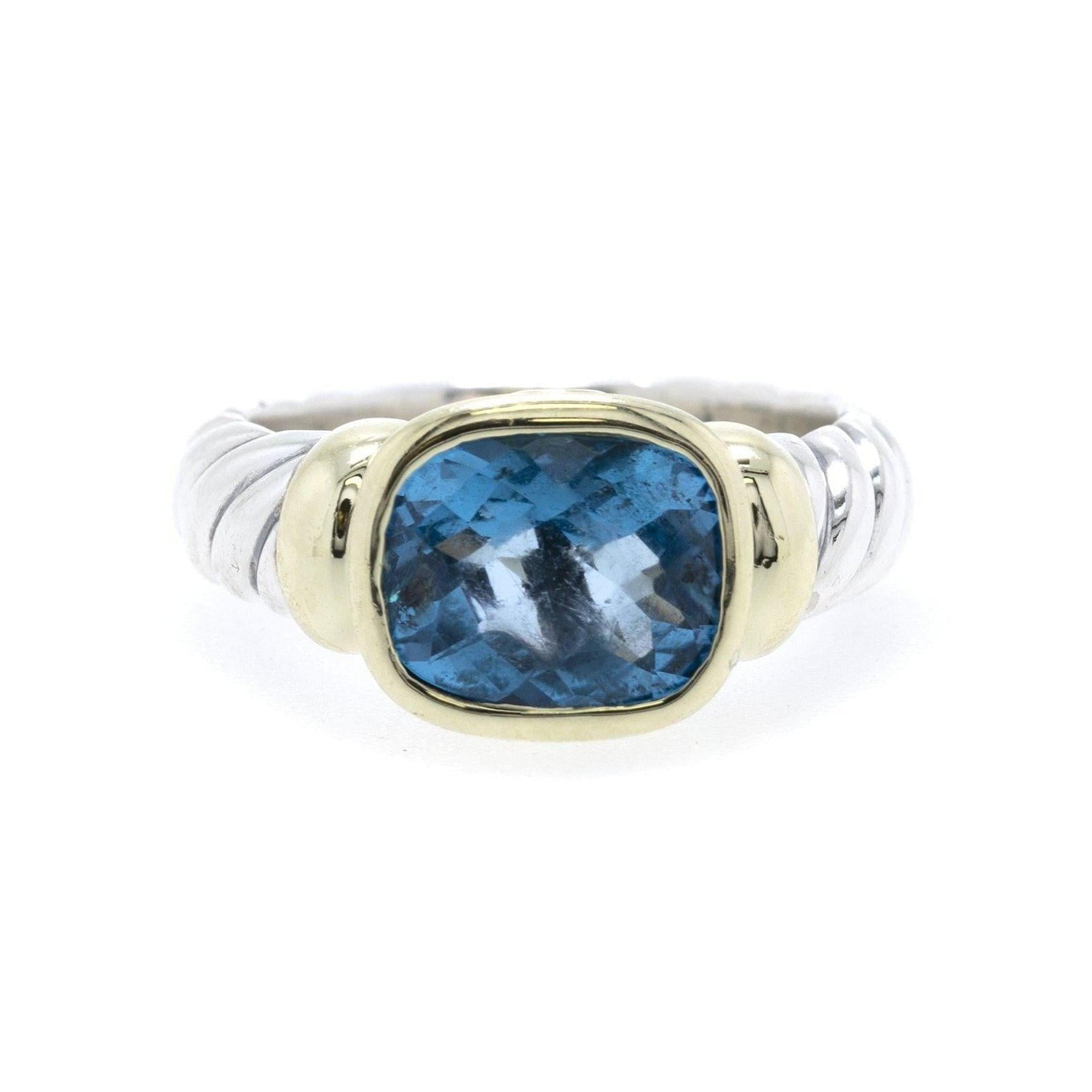 David Yurman Two-Tone Topaz Noblesse Cocktail Ring