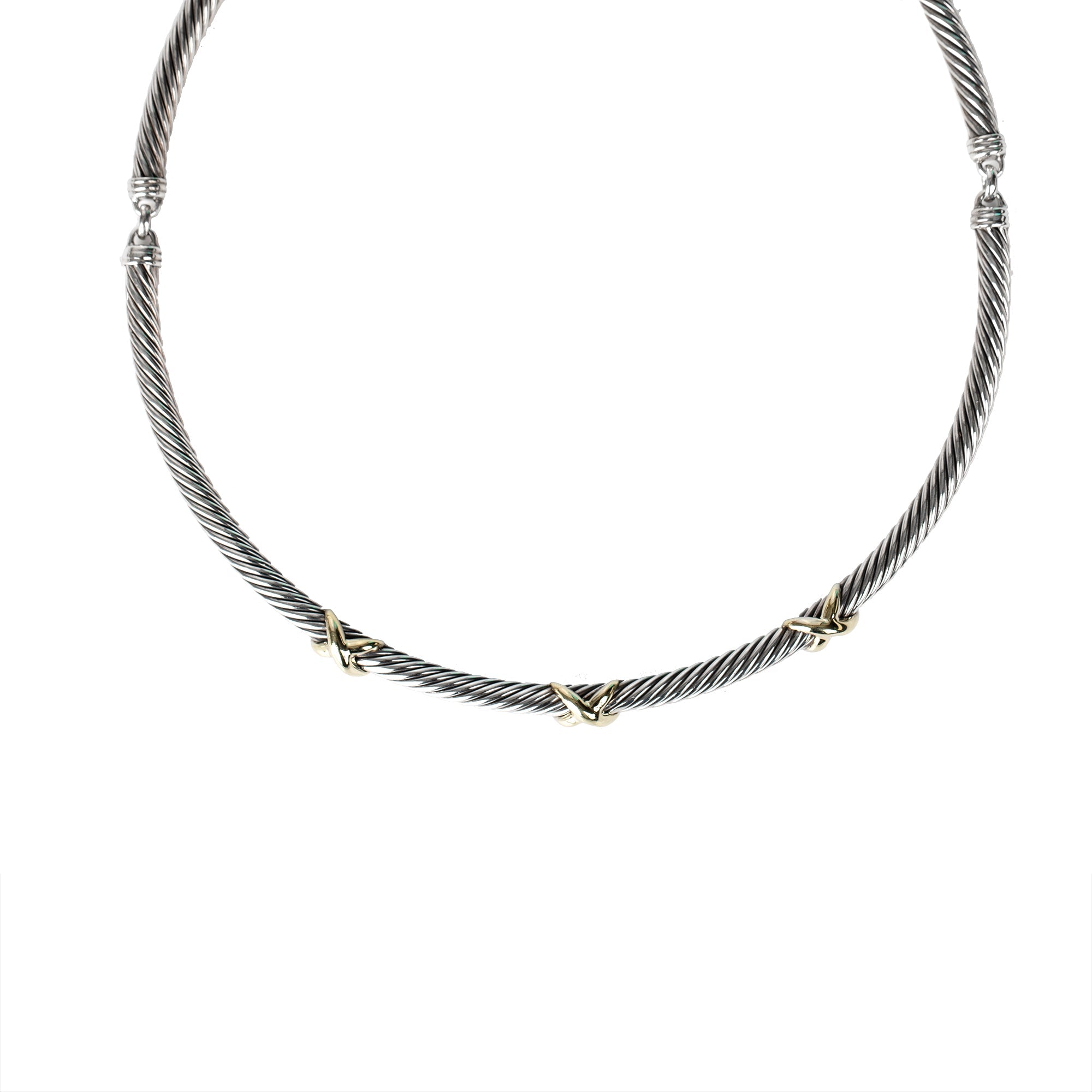 David Yurman Two-Tone Triple X Cable Collar Necklace