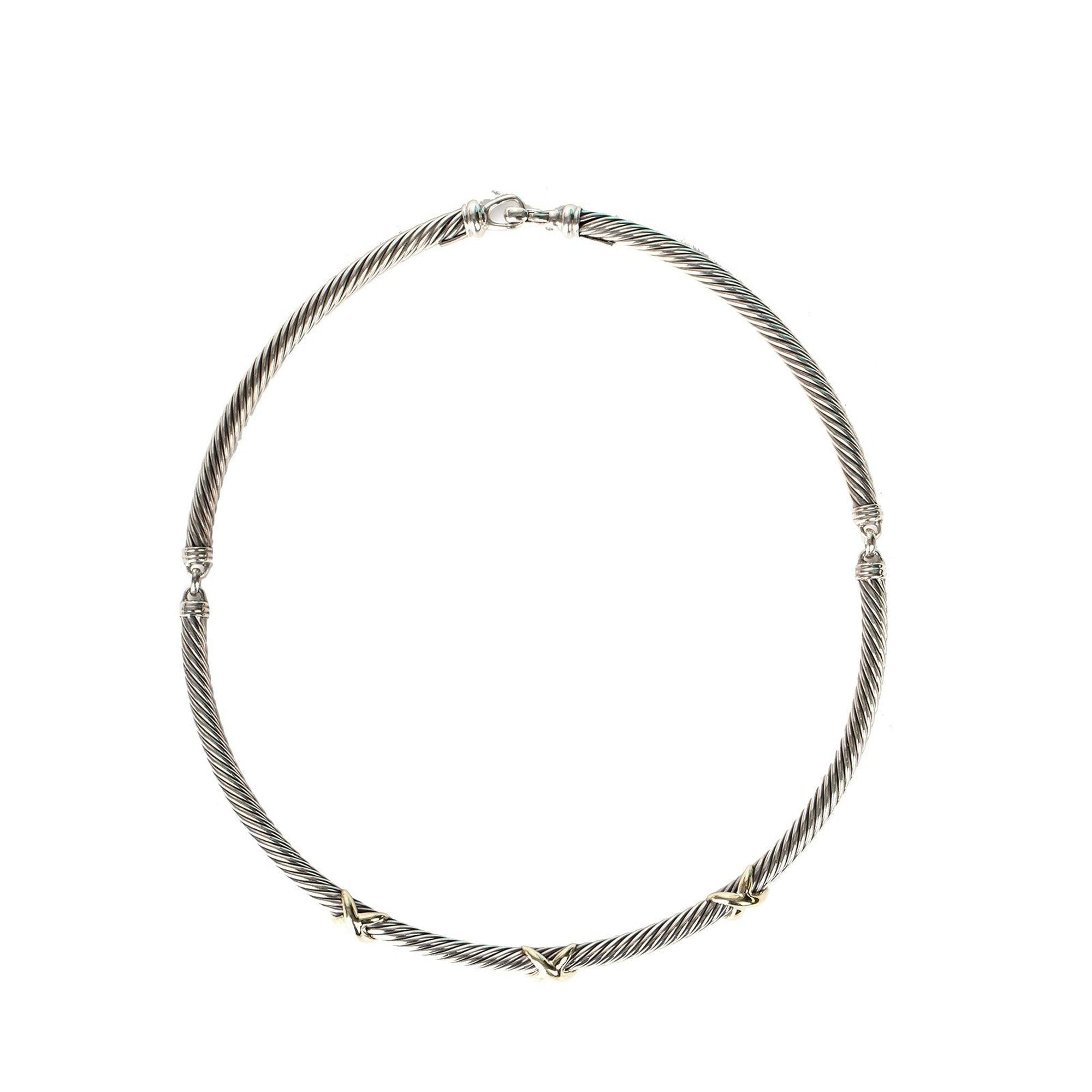 David Yurman Two-Tone Triple X Cable Collar Necklace