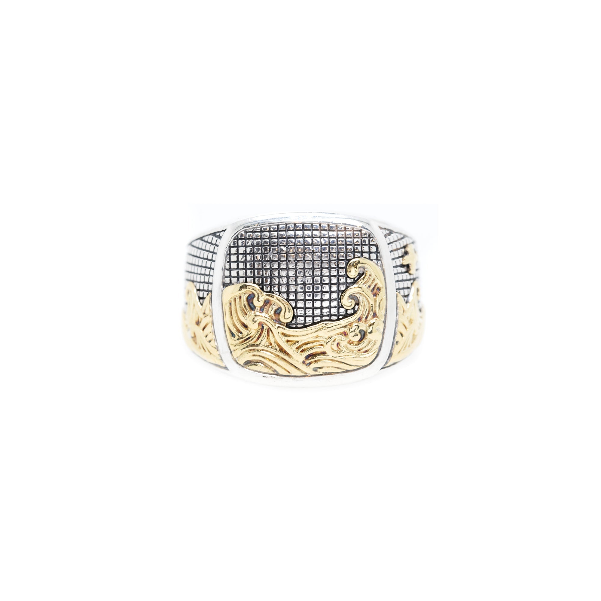 David Yurman Two-Tone Waves Signet Ring