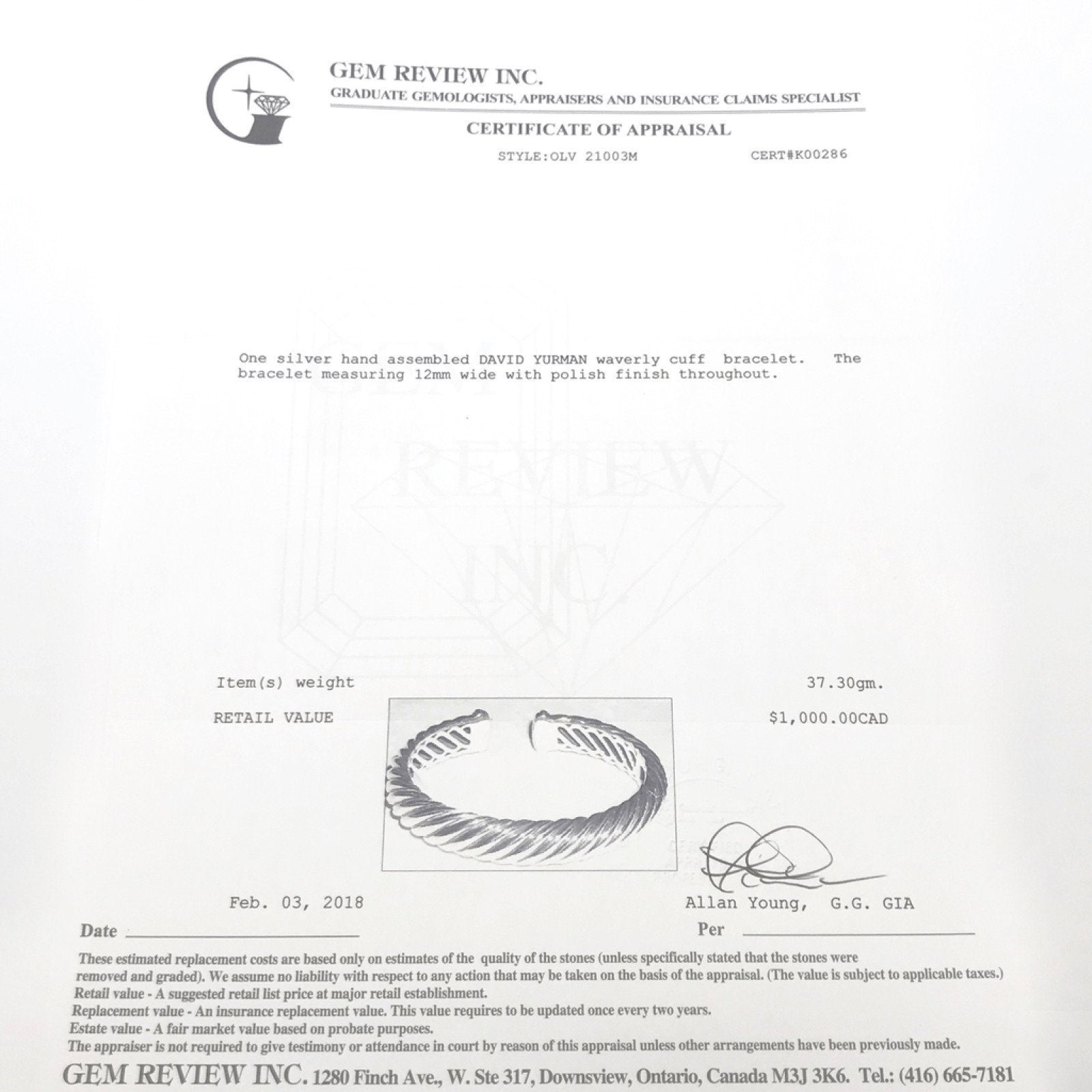 David Yurman Waverly Cuff Bracelet